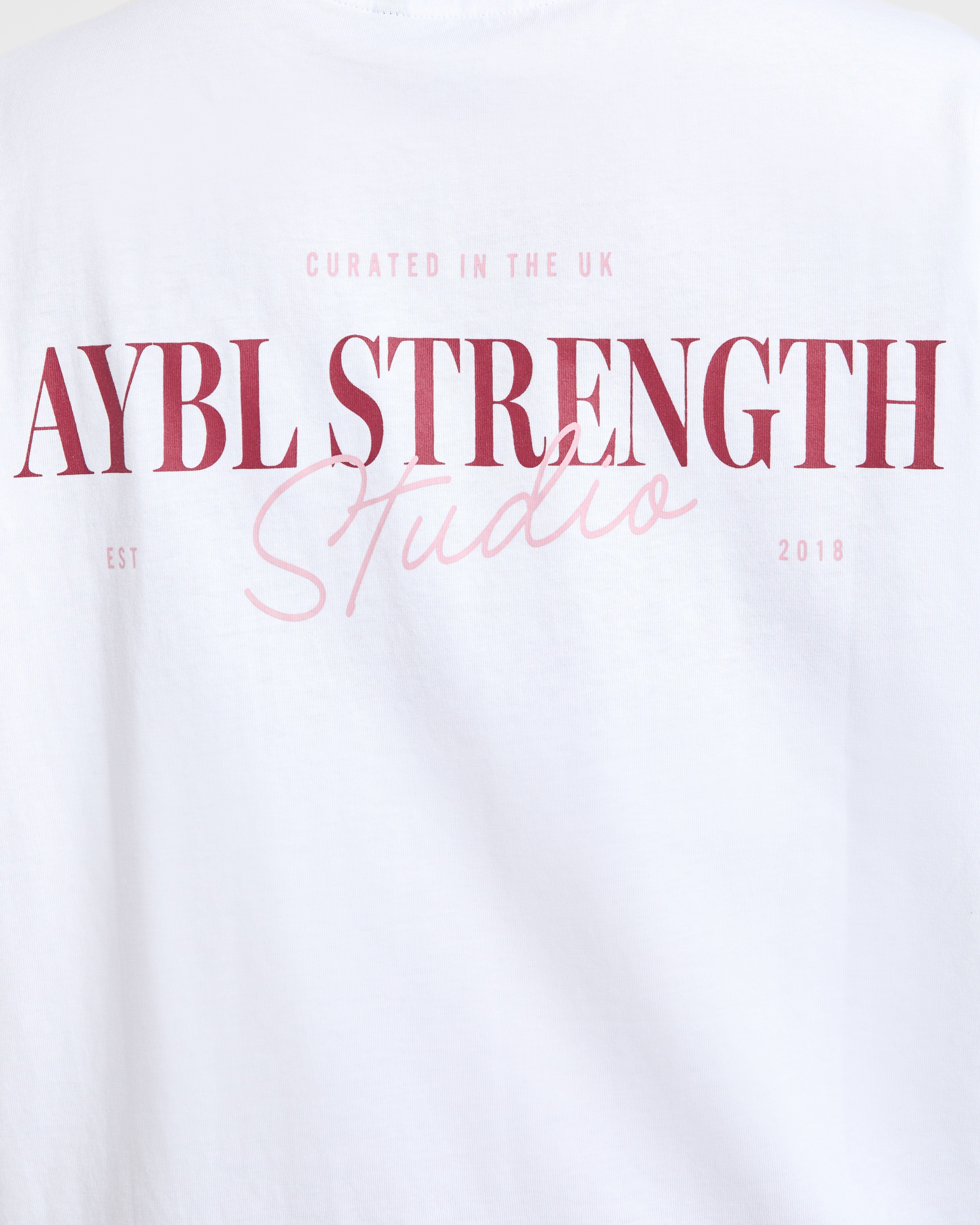 AYBL Strength Studio Oversized T Shirt - Wit