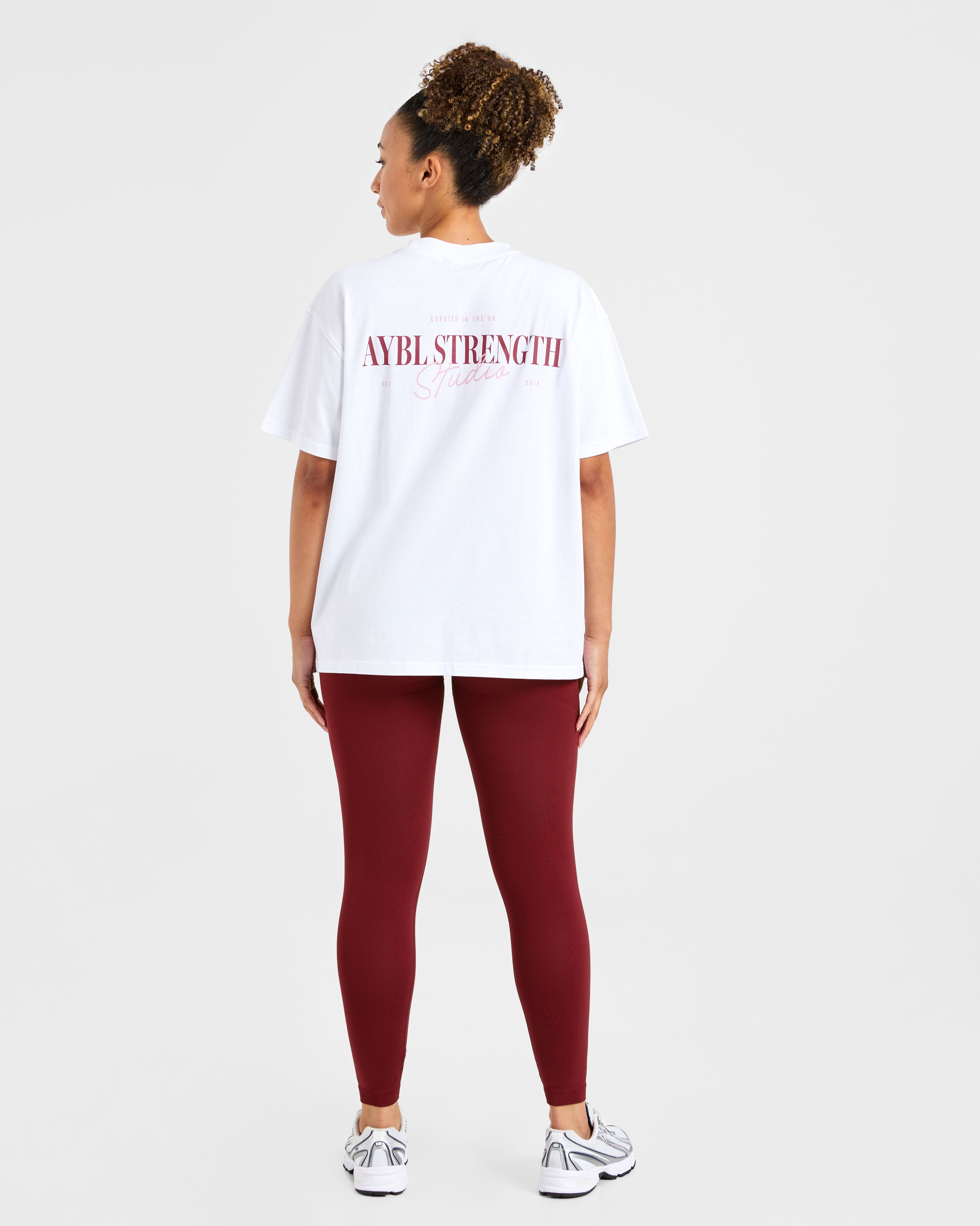 AYBL Strength Studio Oversized T Shirt - Wit
