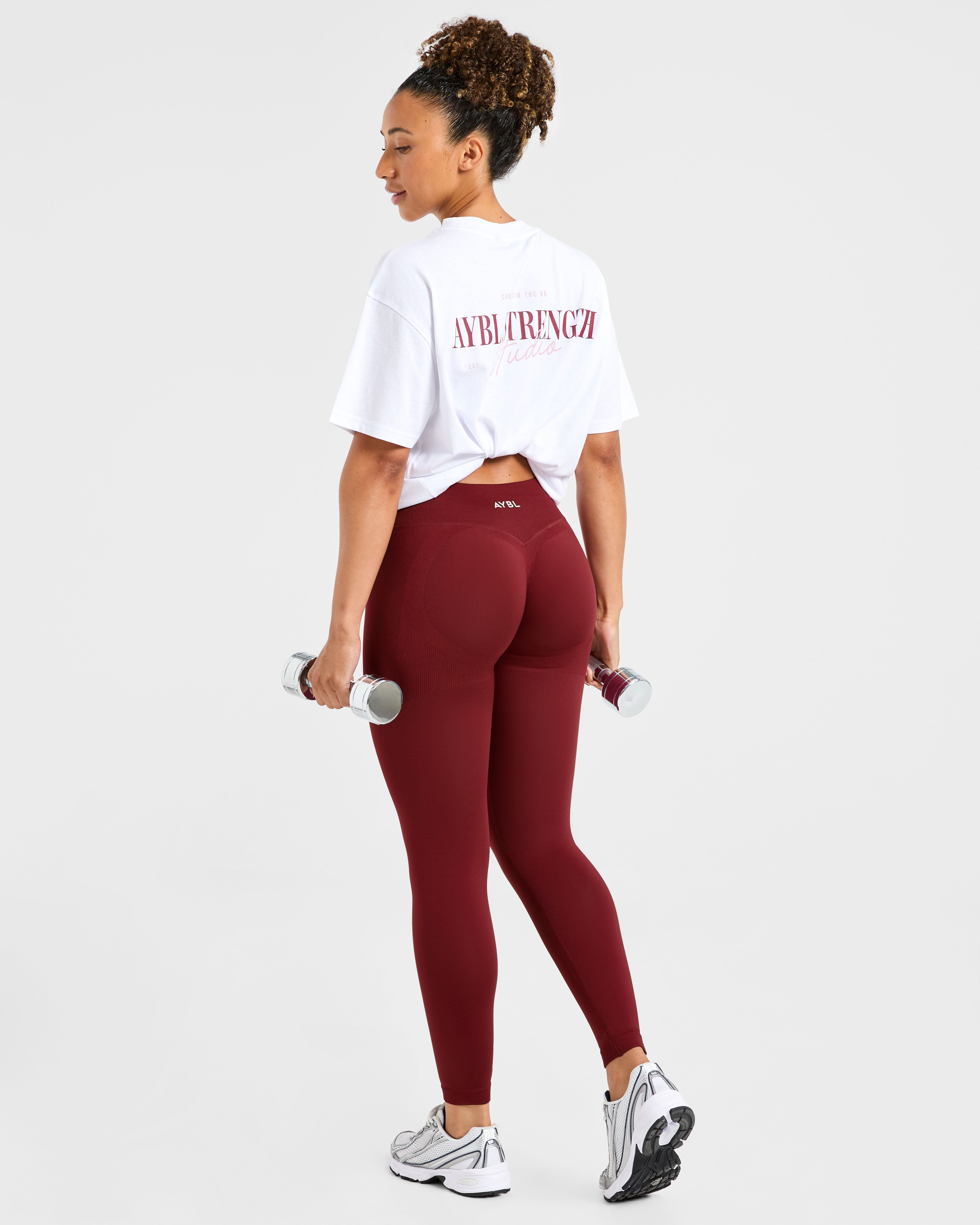 AYBL Strength Studio Oversized T Shirt - Wit