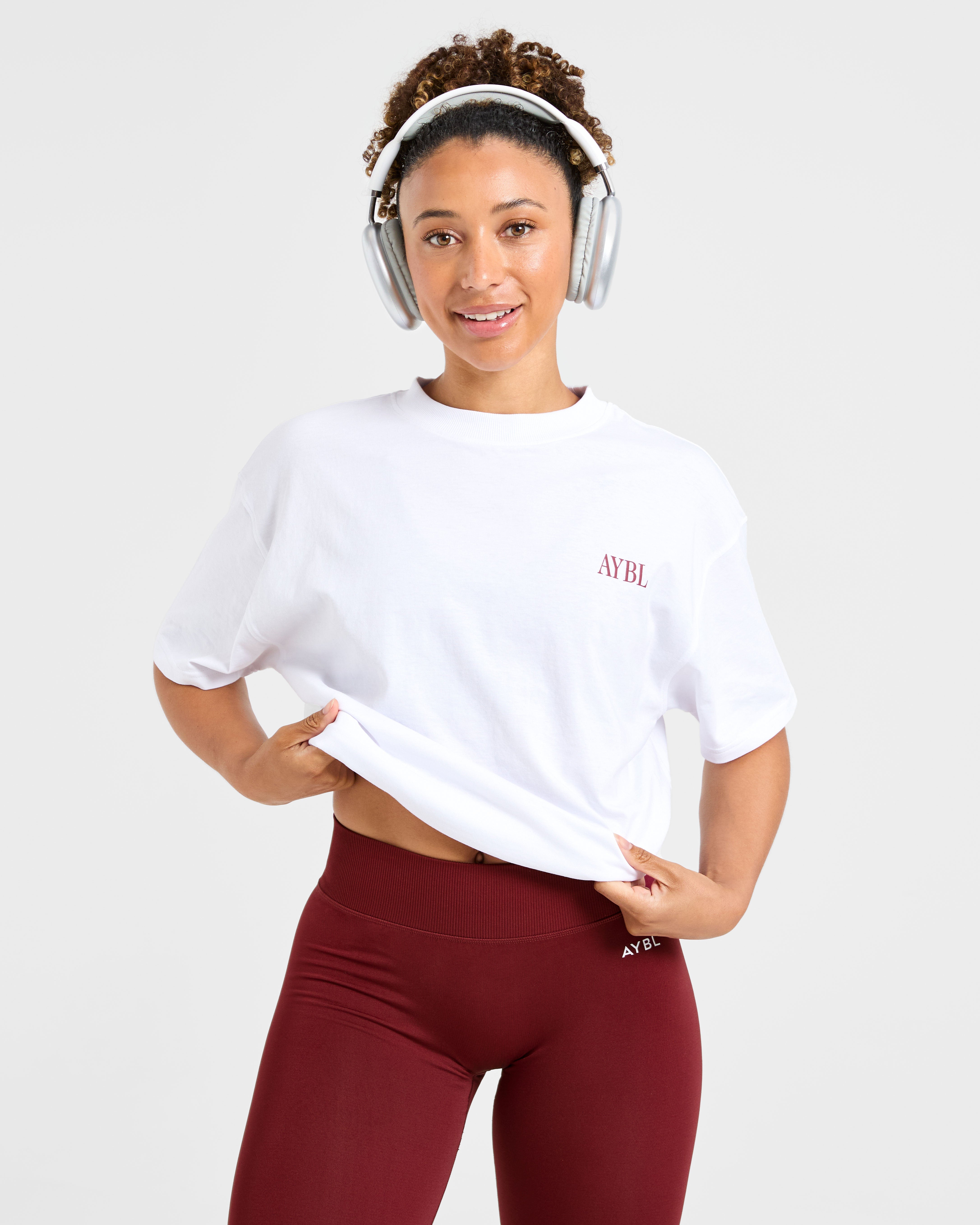 AYBL Strength Studio Oversized T Shirt - Wit