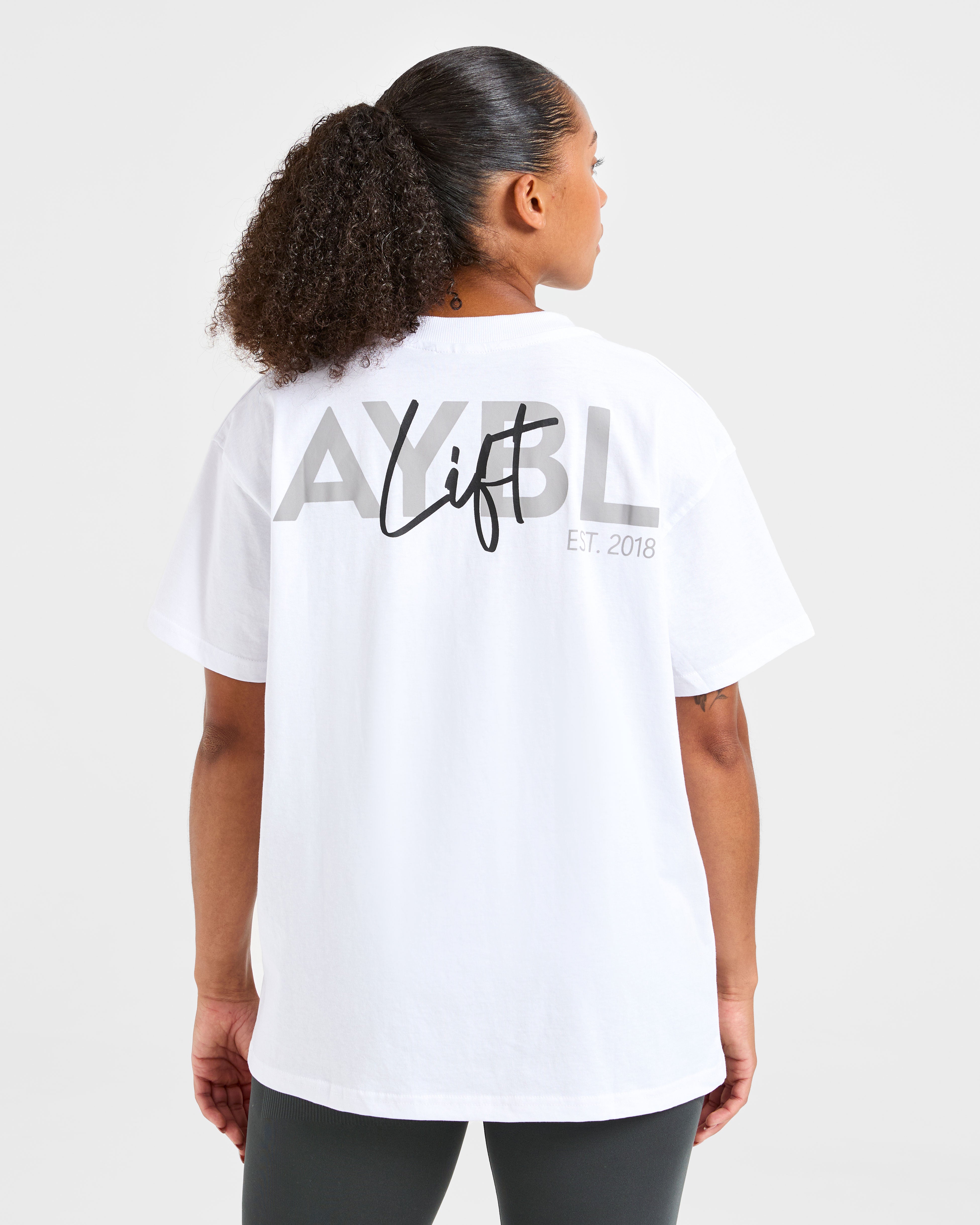 Lift Graphic Oversized T Shirt - Wit