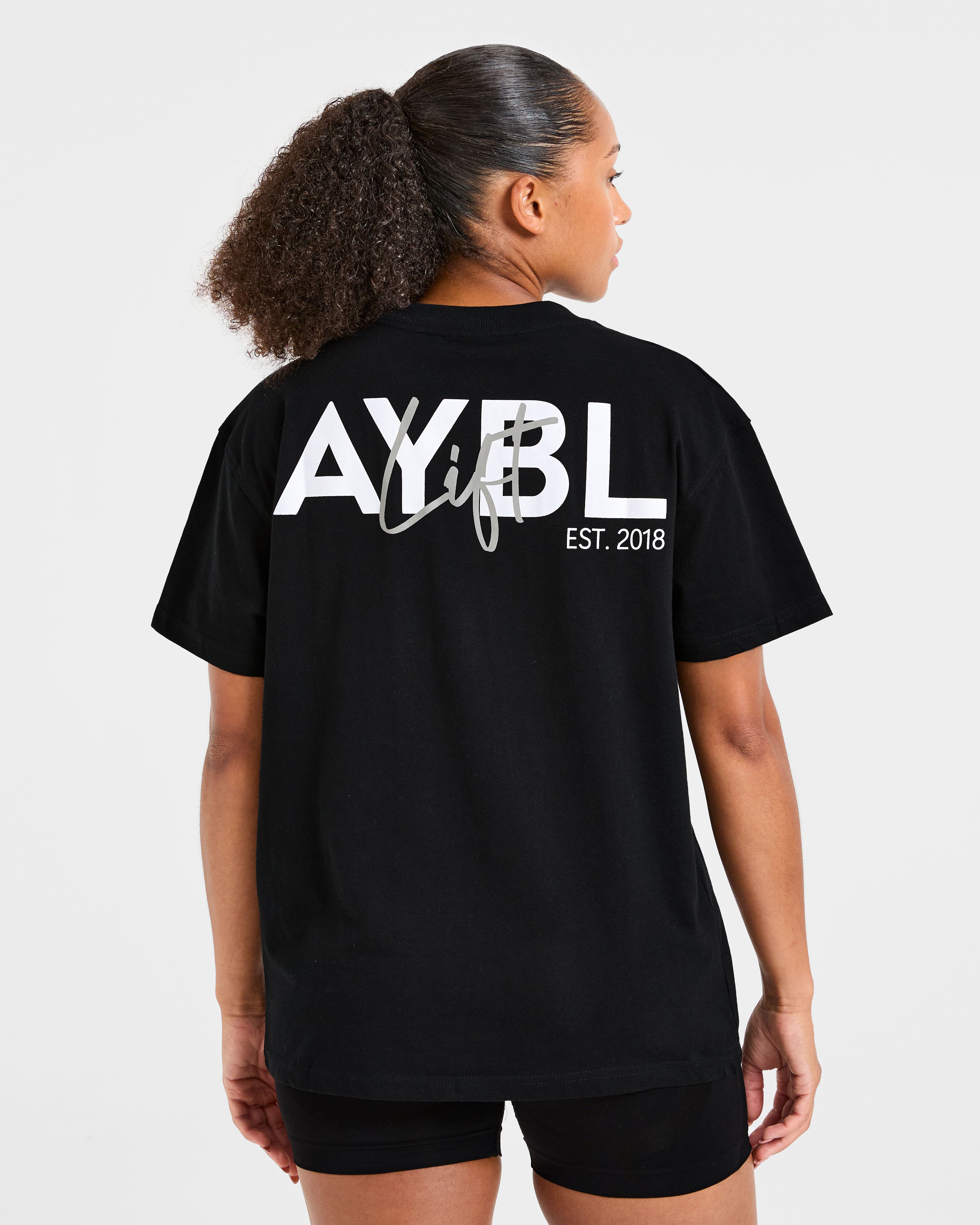 Lift Graphic Oversized T Shirt - Zwart