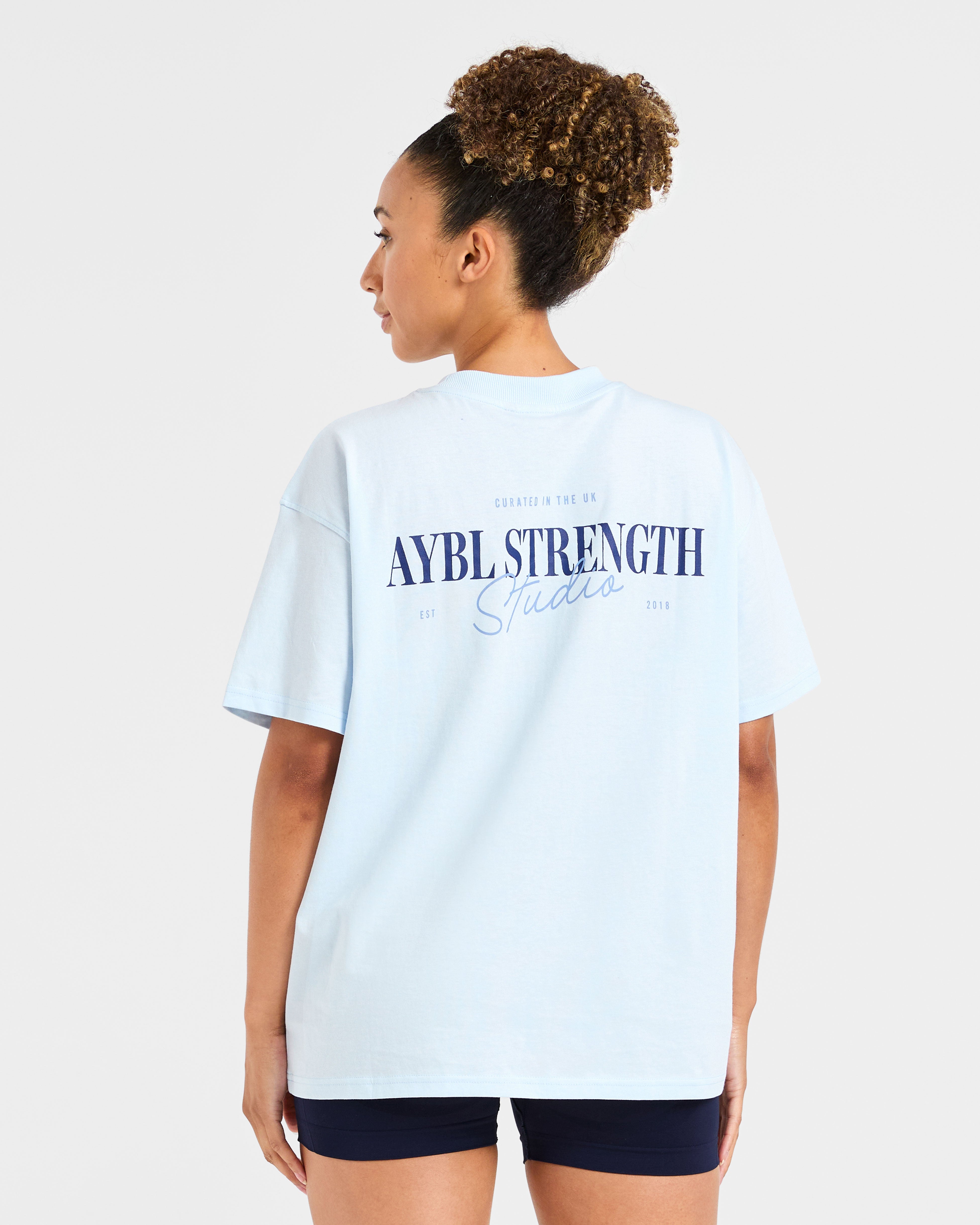 AYBL Strength Studio Oversized T Shirt - Blauw
