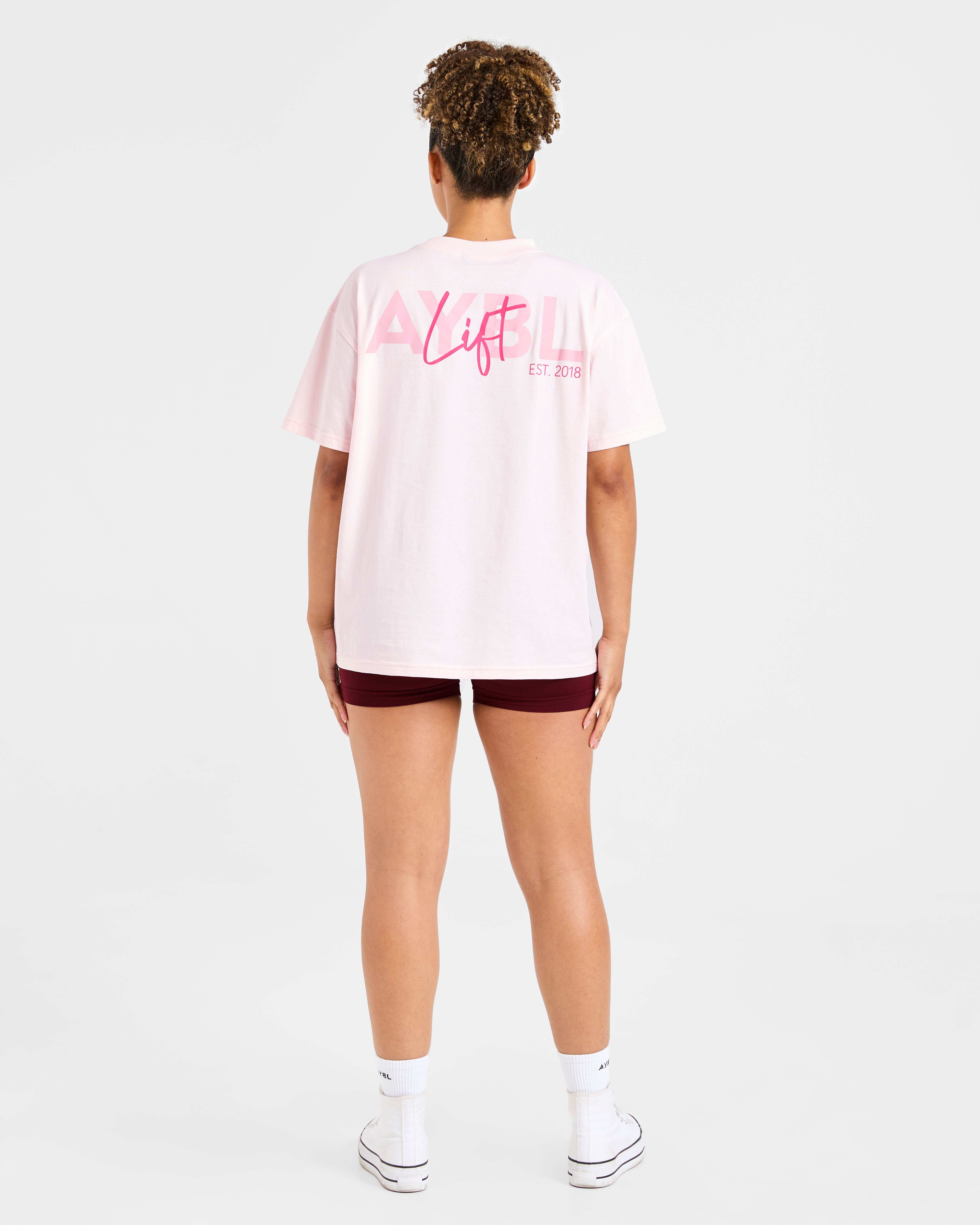 Lift Graphic Oversized T Shirt - Baby Roze
