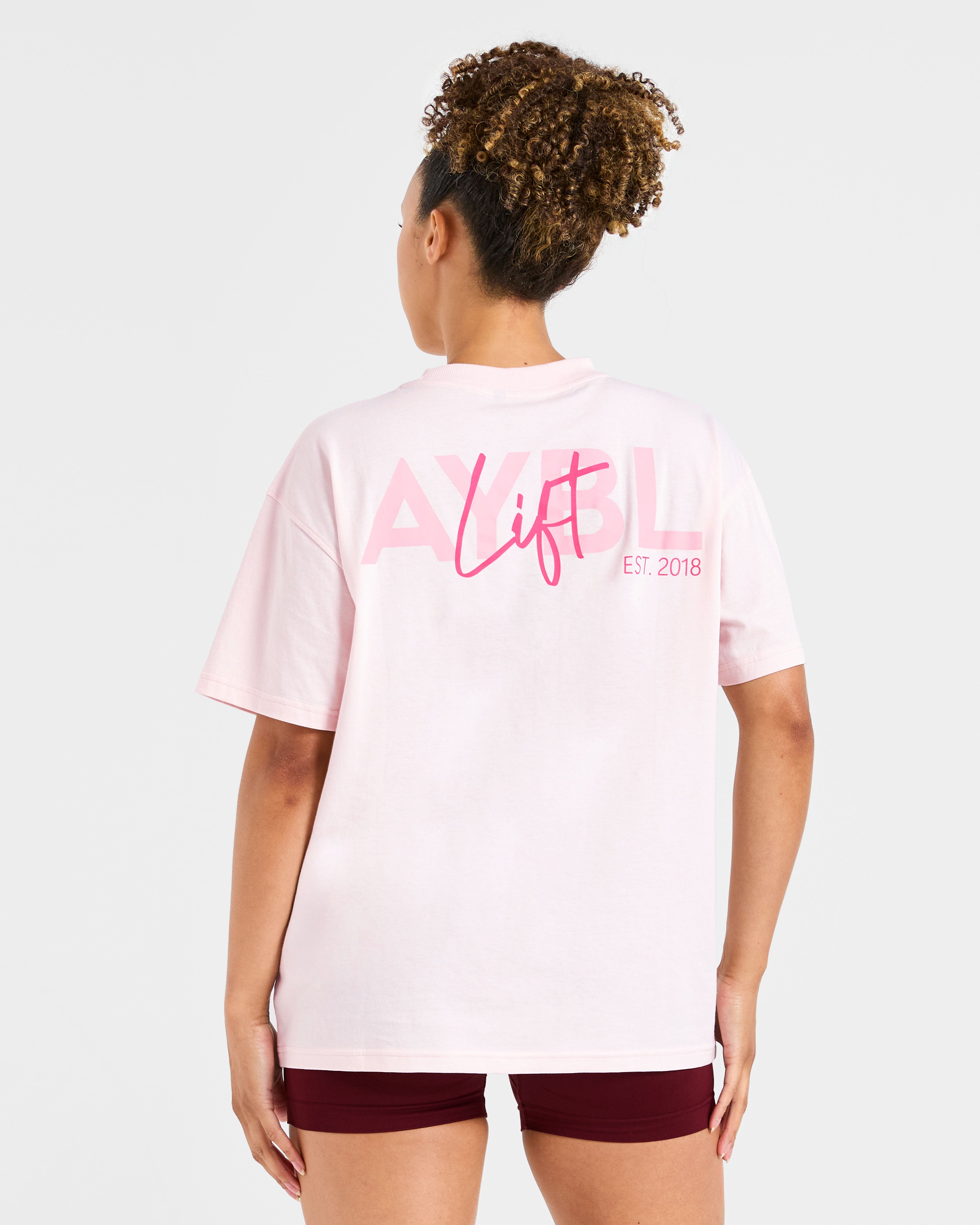 Lift Graphic Oversized T Shirt - Baby Roze