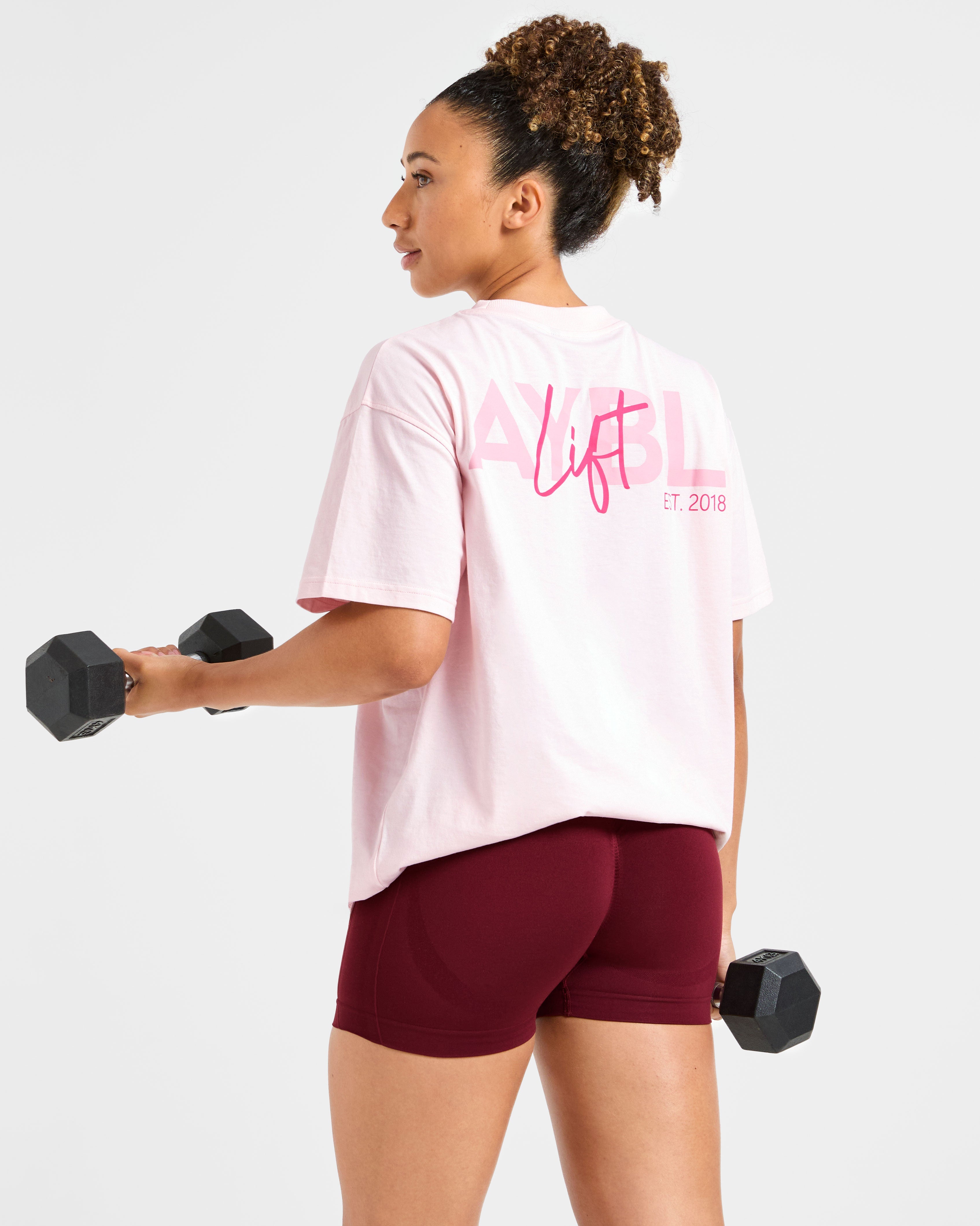 Lift Graphic Oversized T Shirt - Baby Roze
