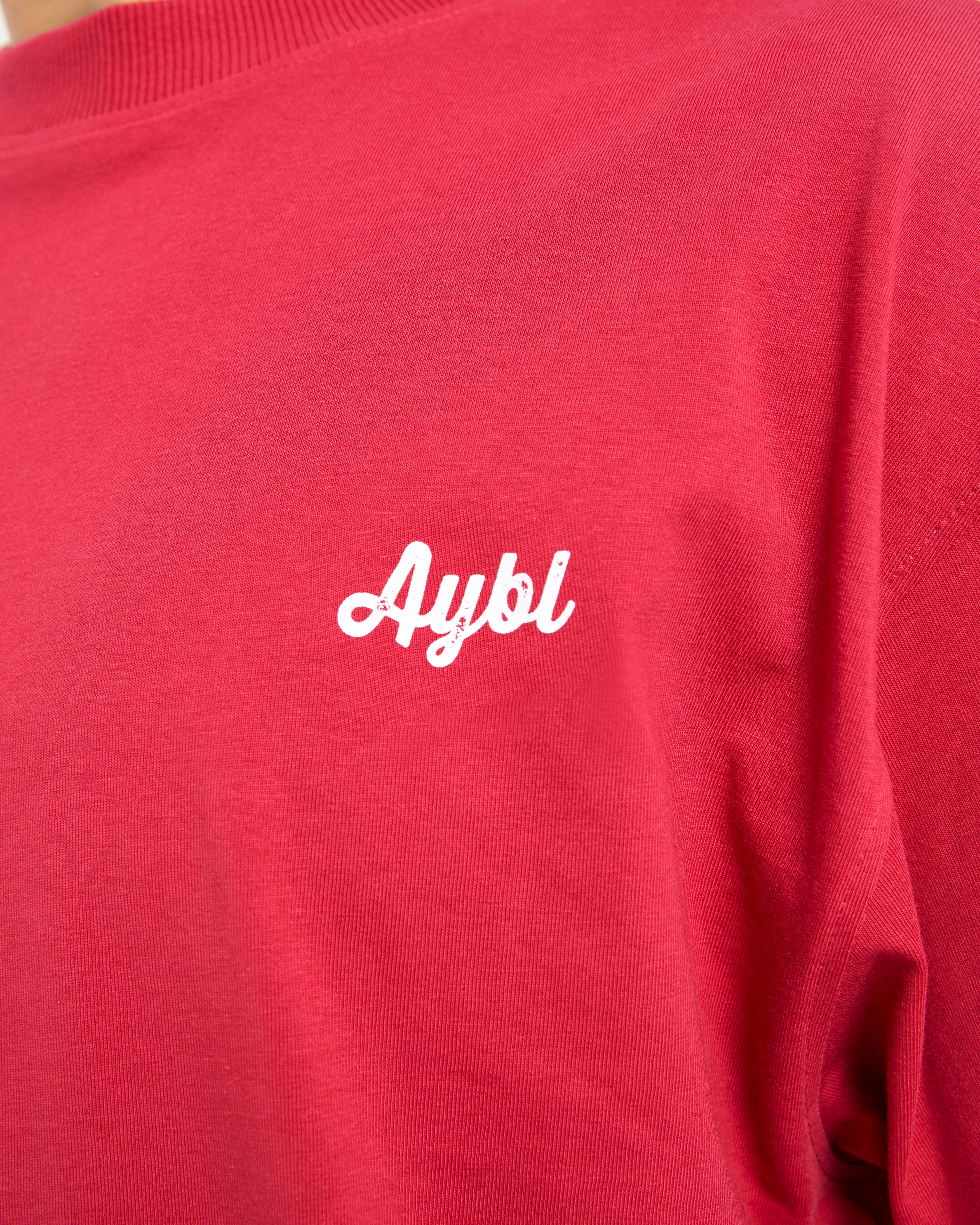 Retro Athletics Club Oversized T Shirt - Rood/Blauw
