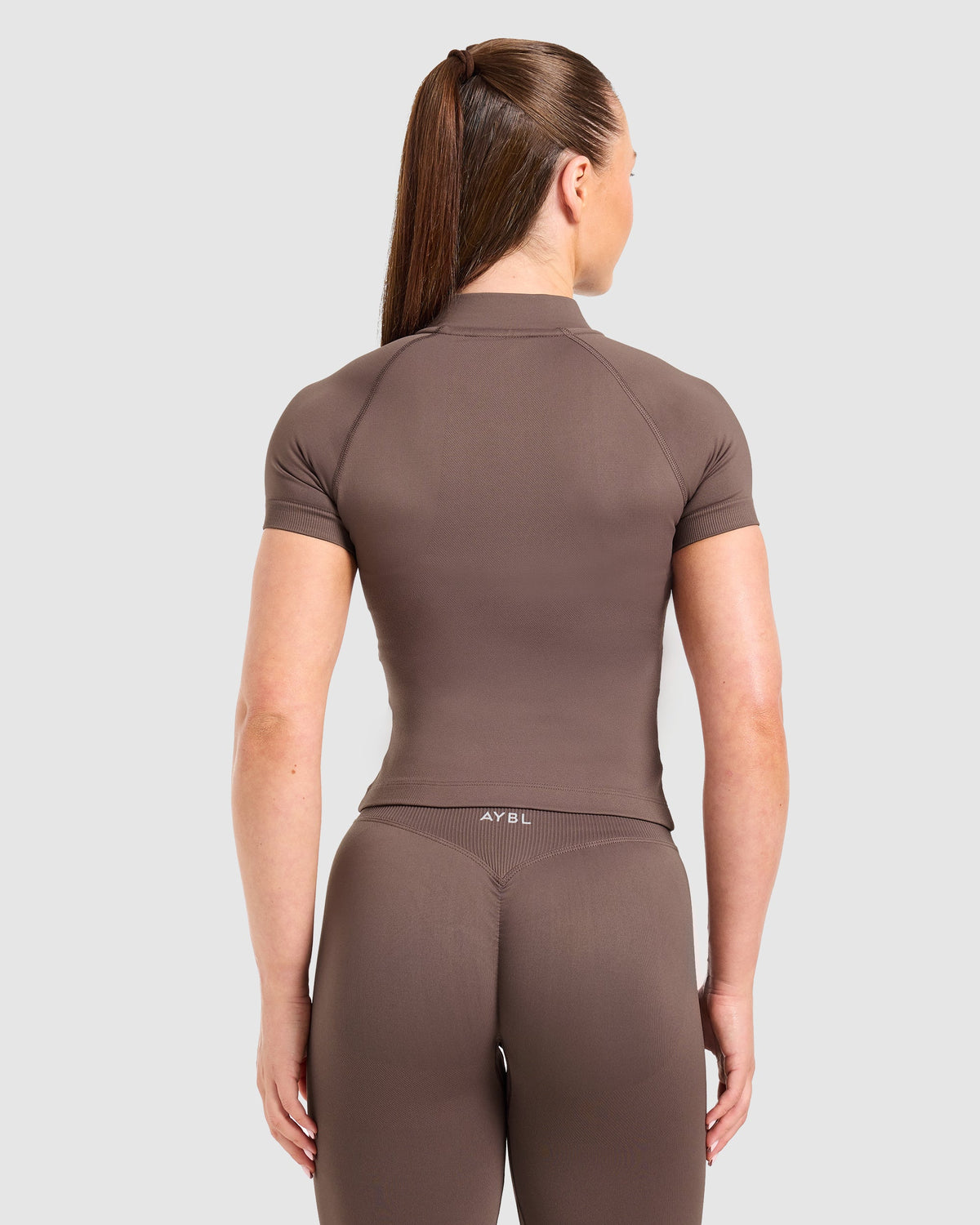 Enhance Seamless Short Sleeve Zip Up Jacket - Bruin