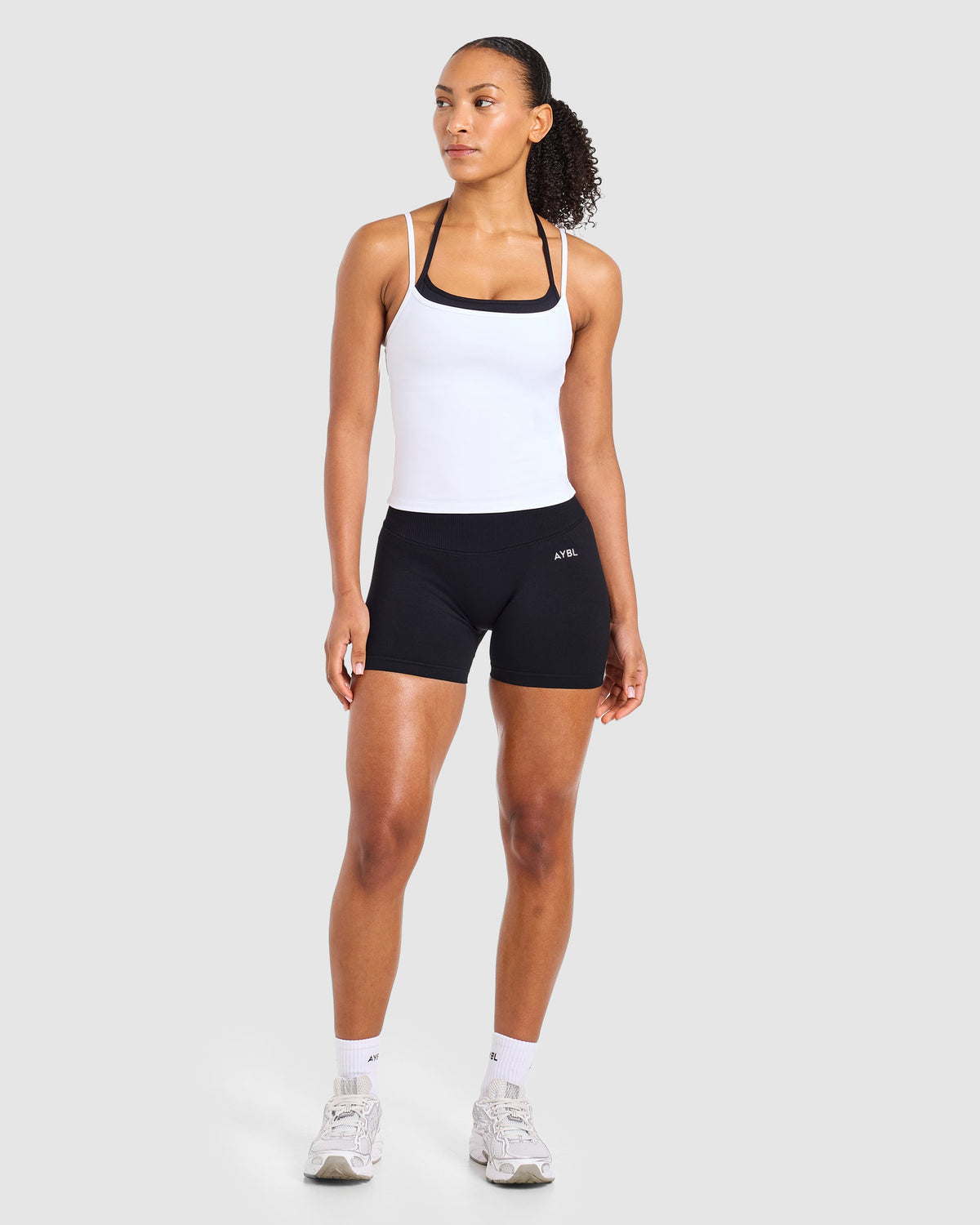 Double Layered Tank Top - Wit/Zwart