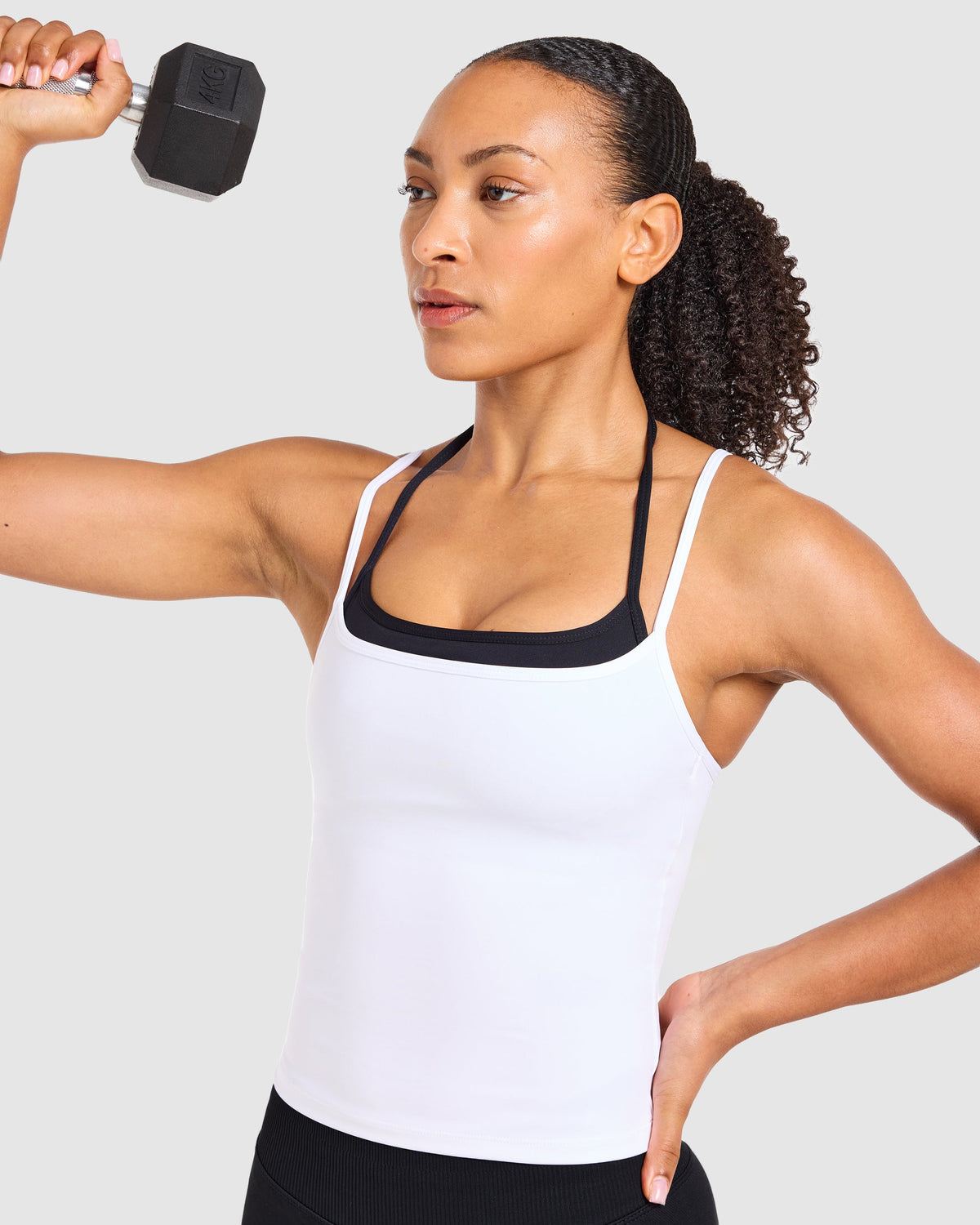 Double Layered Tank Top - Wit/Zwart