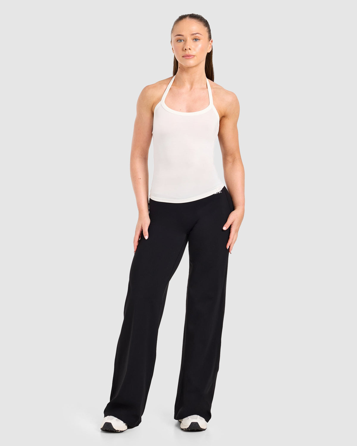 Ease Halterneck Top - Cream Wit