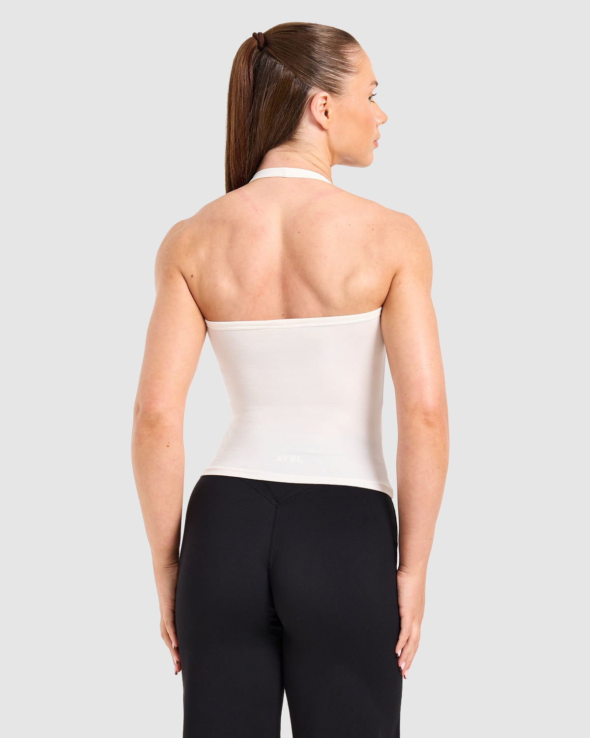 Ease Halterneck Top - Cream Wit