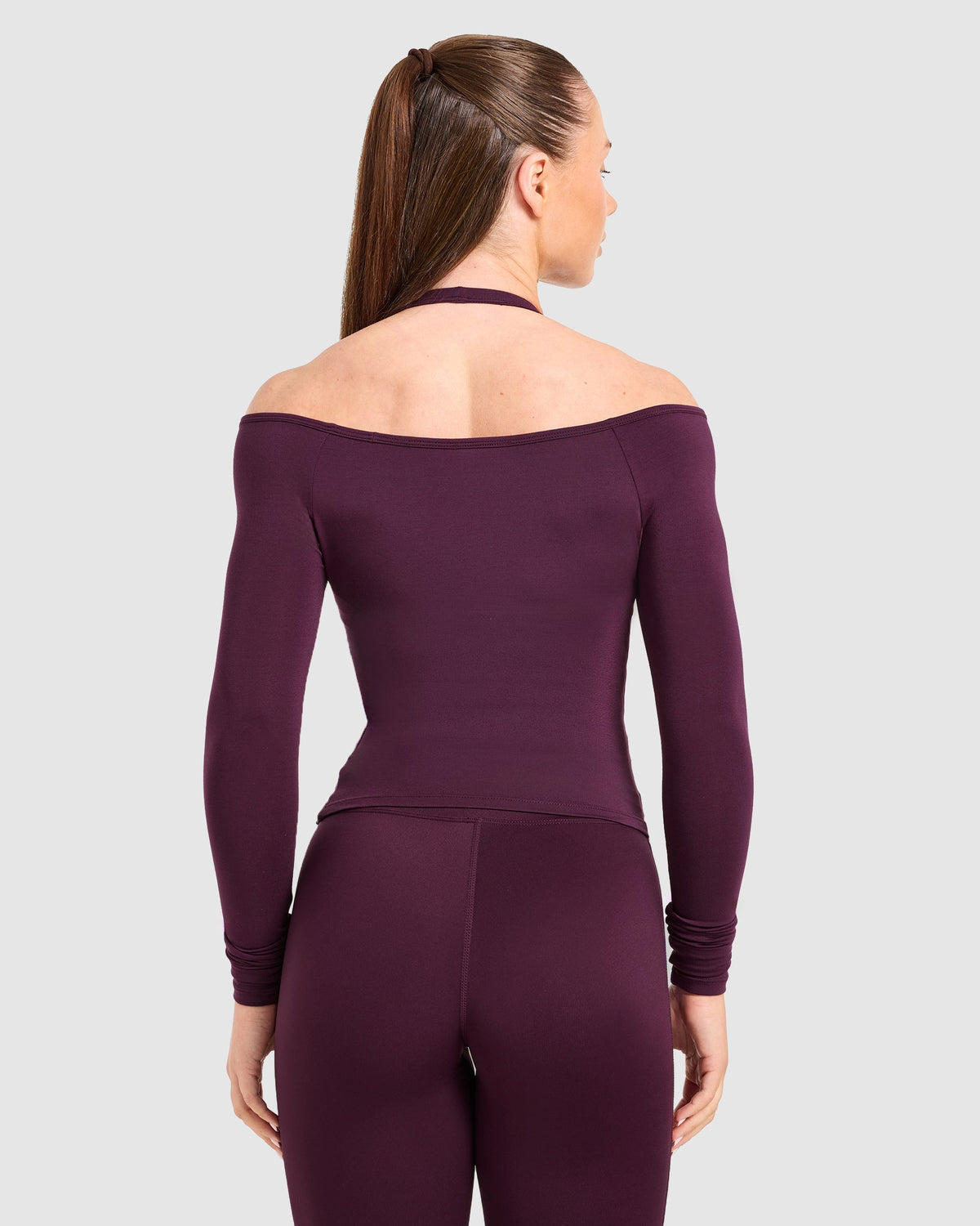 Ease Off The Shoulder Top - Midnight Plum
