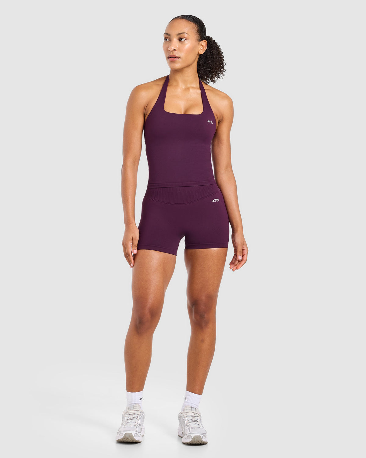 Enhance Seamless Halterneck Top - Midnight Plum