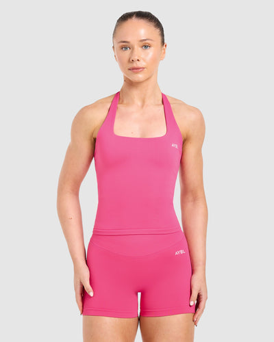 Enhance Seamless Halterneck Top - Raspberry Roze