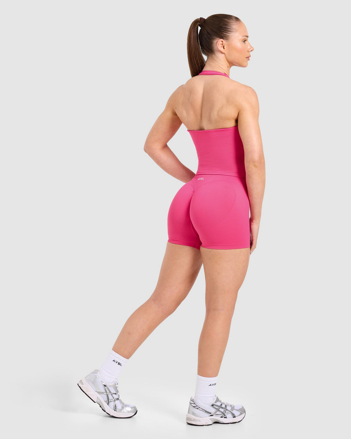 Enhance Seamless Halterneck Top - Raspberry Roze