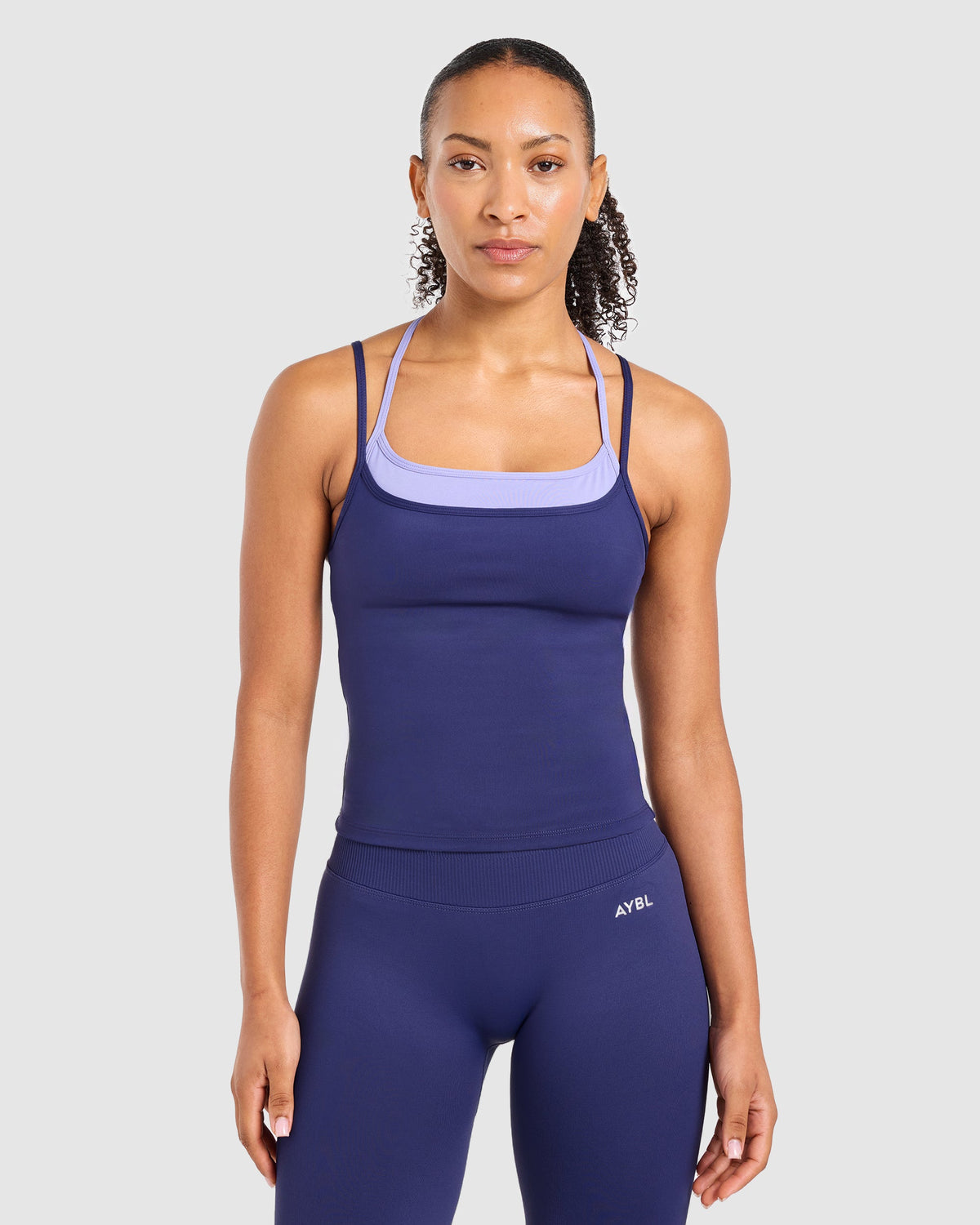 Double Layered Tank Top - Storm Blauw