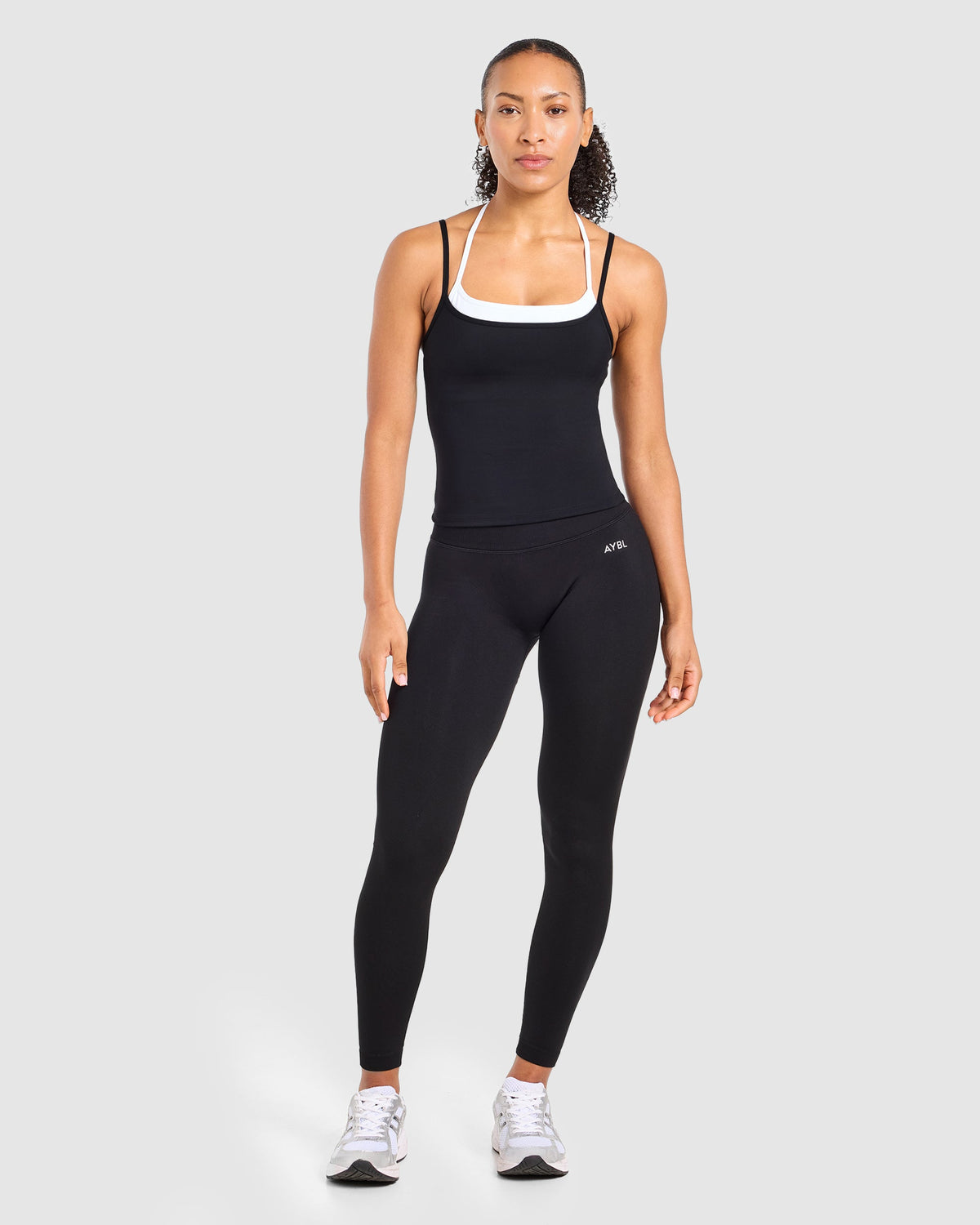 Double Layered Tank Top - Zwart/Wit
