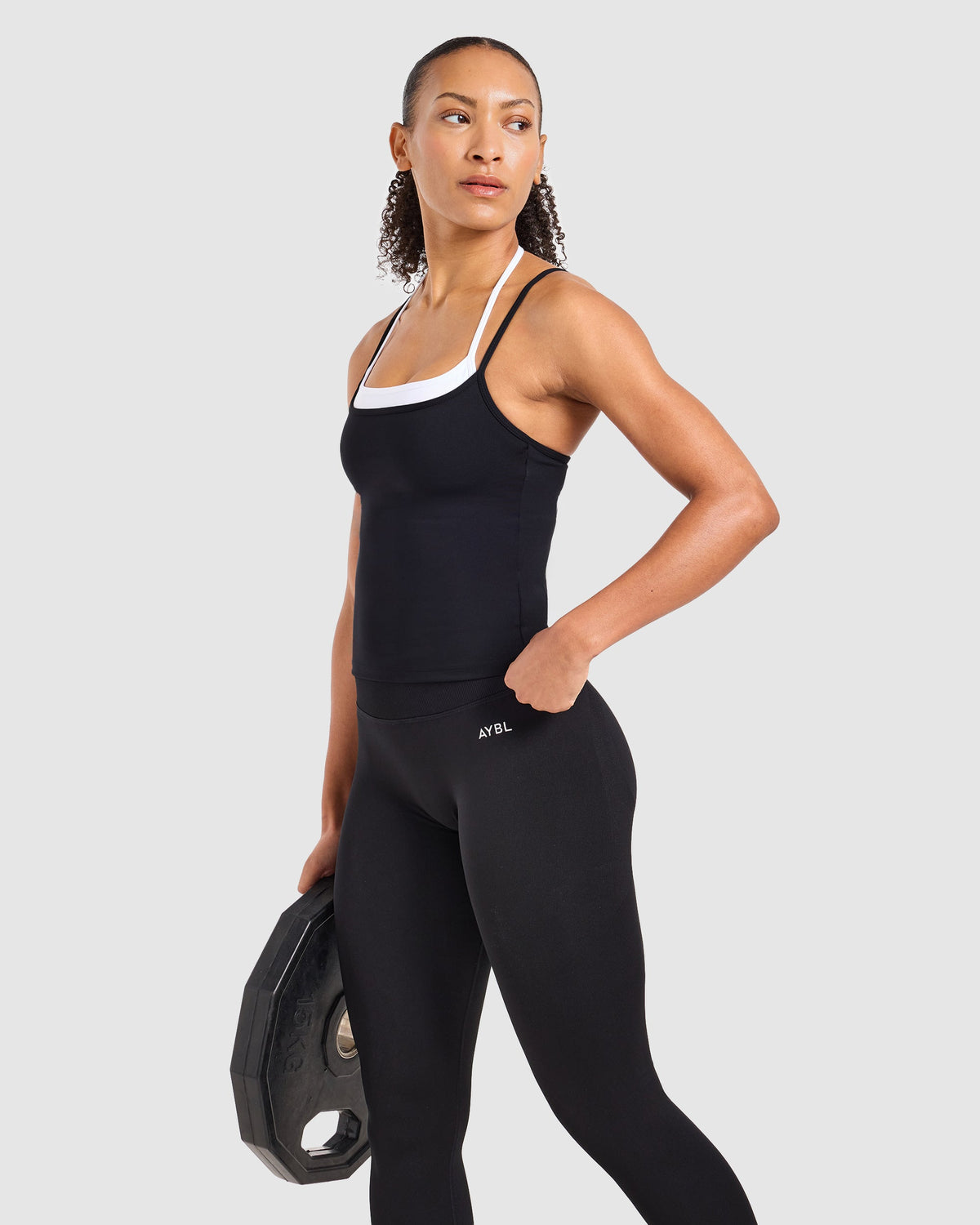 Double Layered Tank Top - Zwart/Wit