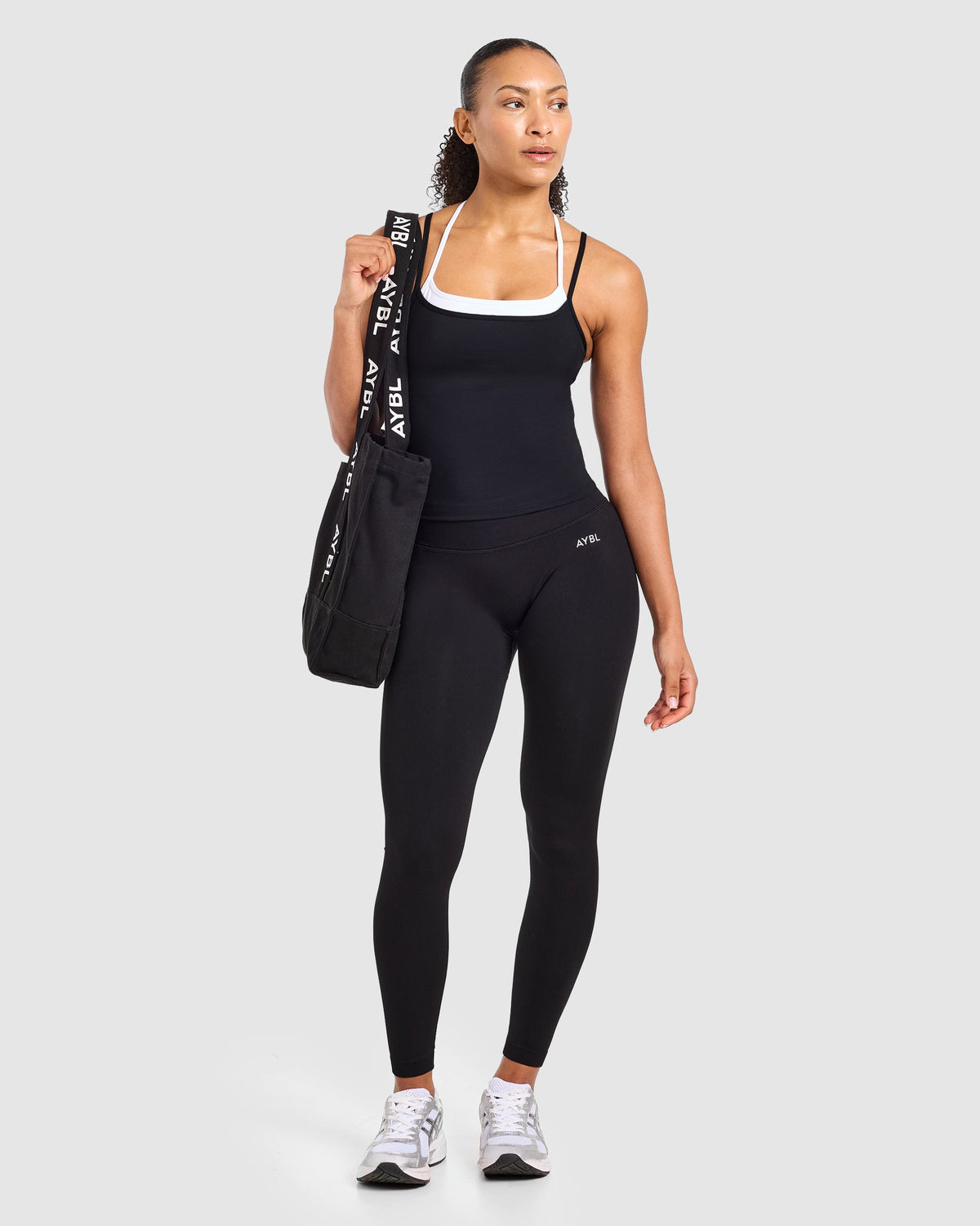 Double Layered Tank Top - Zwart/Wit