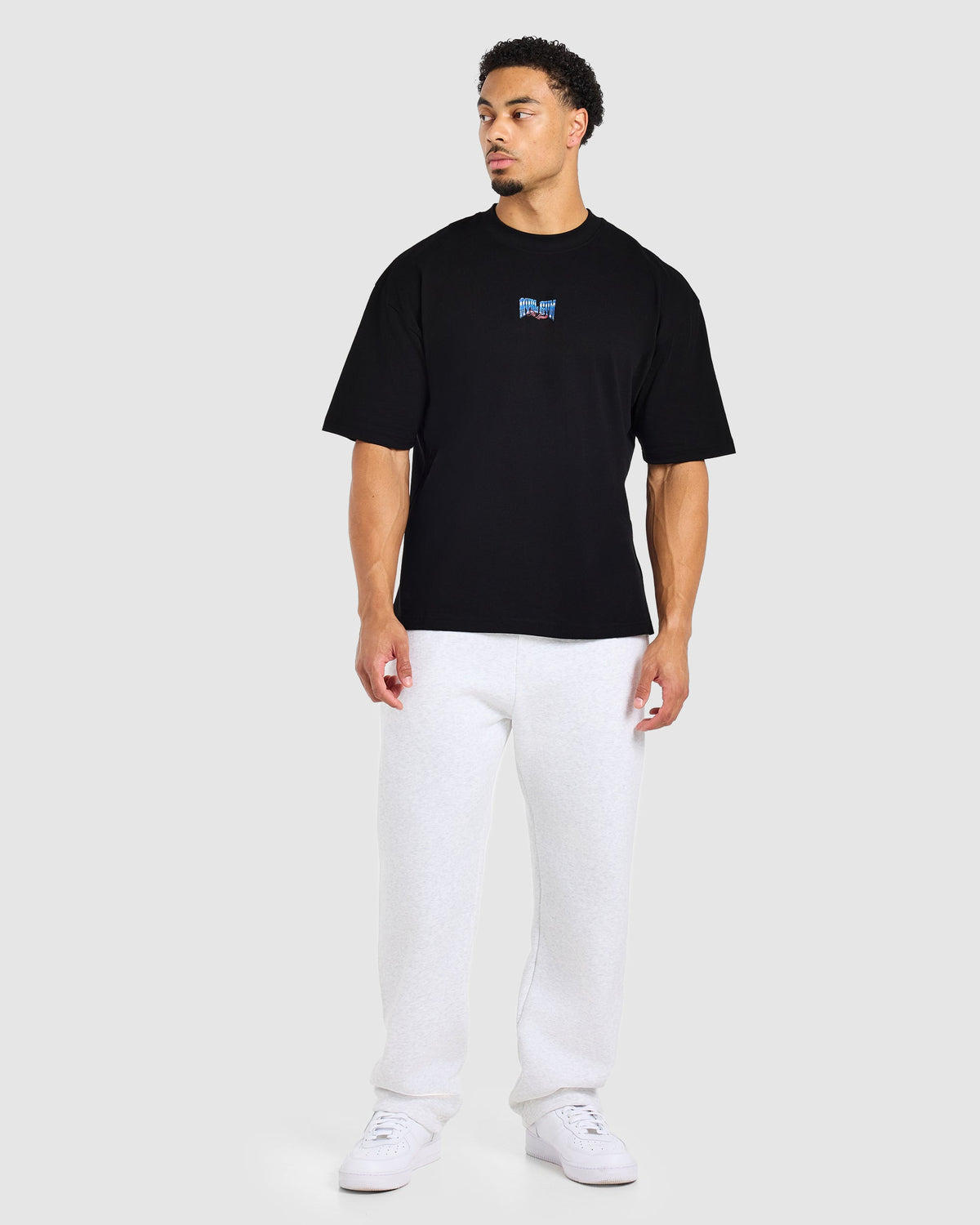 Anime Deadlift Dept Oversized T Shirt - Zwart/Blauw