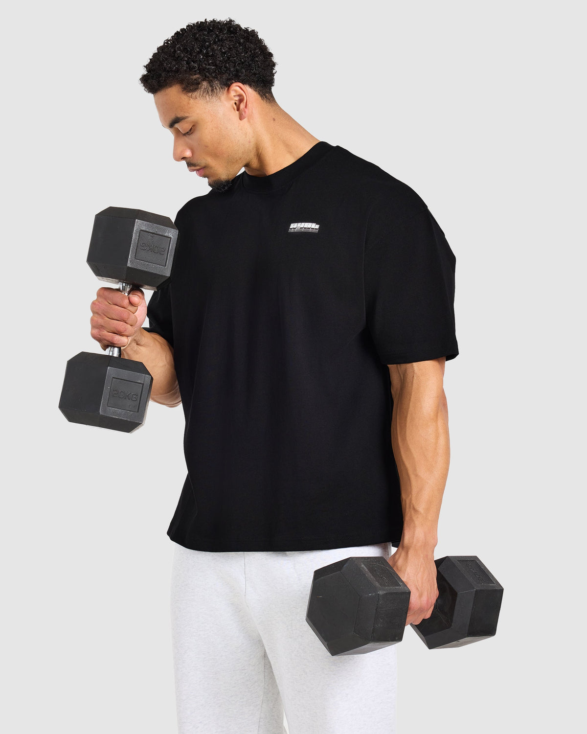Anime Bench Press Oversized T Shirt - Zwart