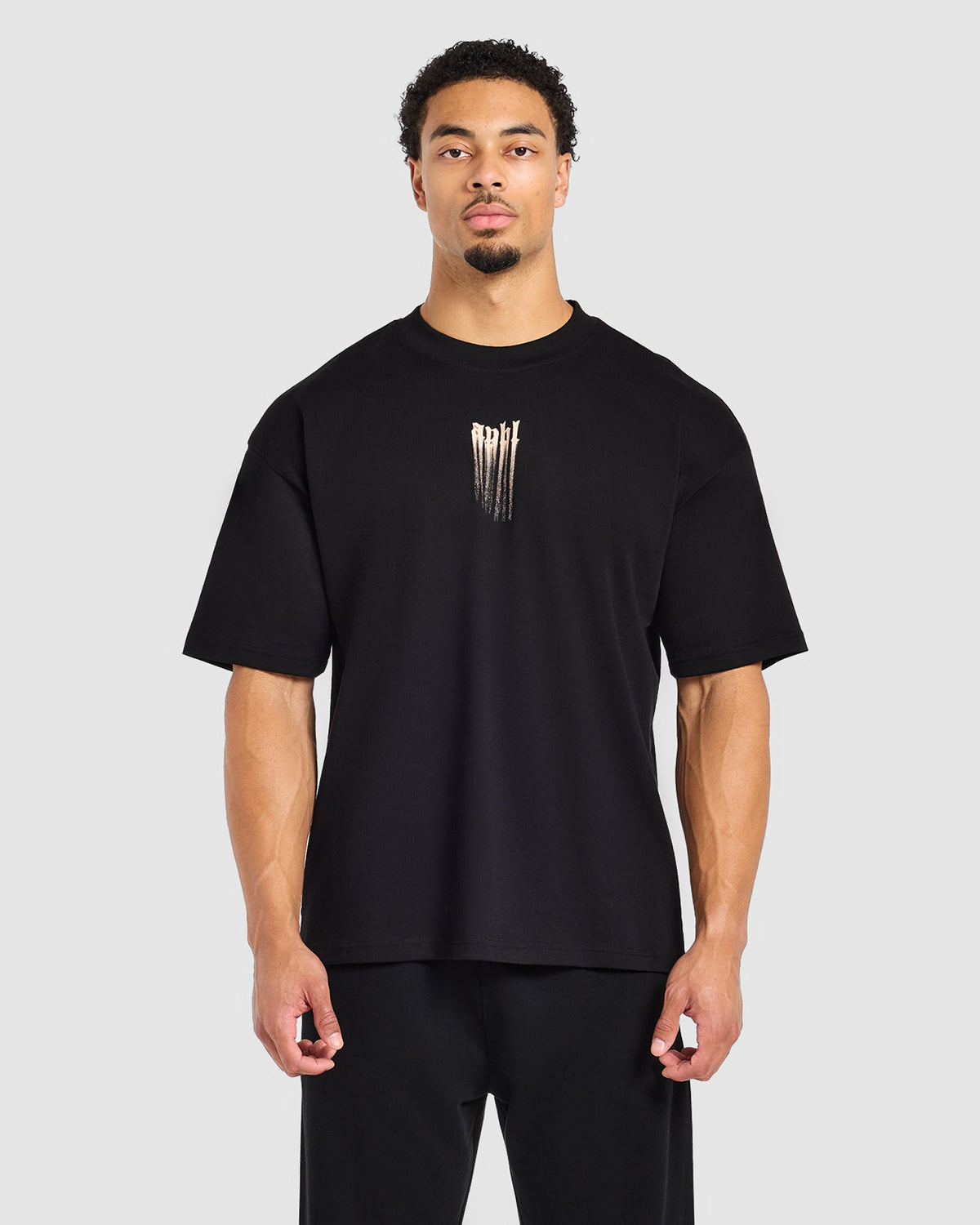 Gothic Blur Oversized T Shirt - Zwart