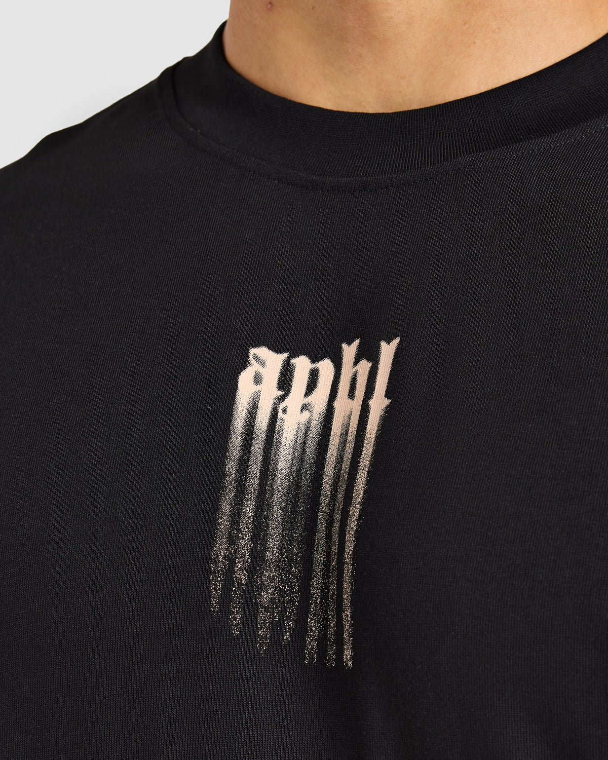 Gothic Blur Oversized T Shirt - Zwart