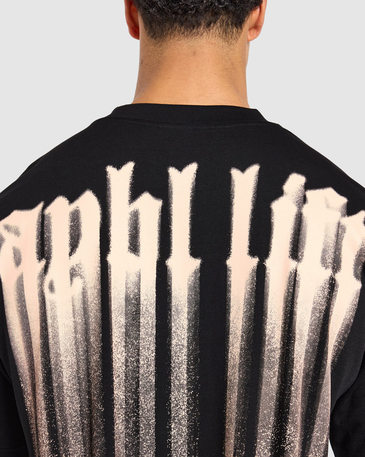 Gothic Blur Oversized T Shirt - Zwart
