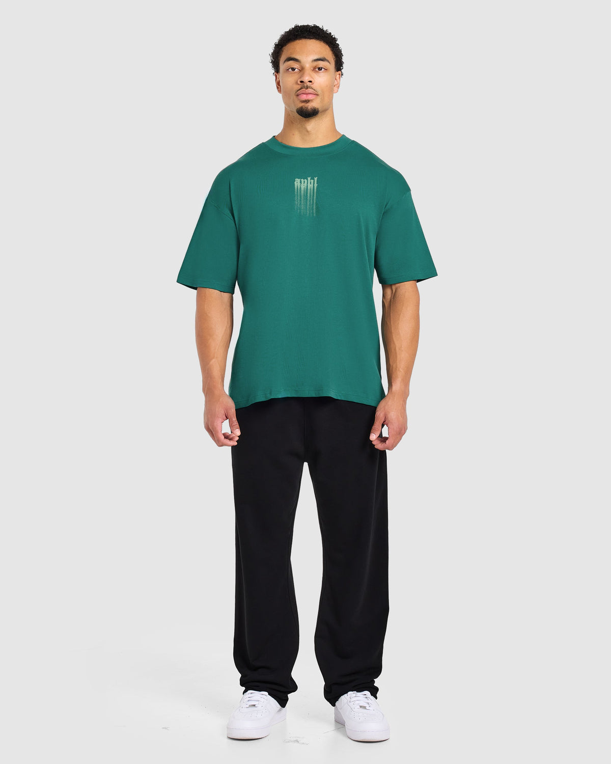Gothic Blur Oversized T Shirt - Deep Teal