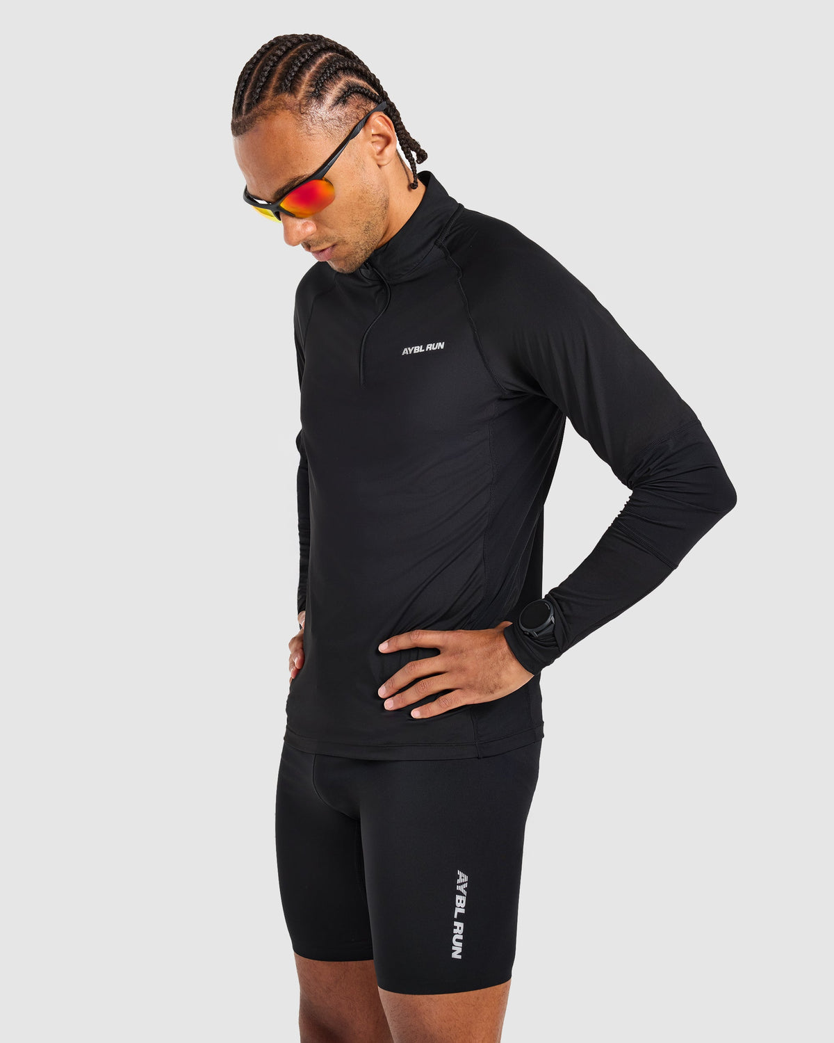 Run 1/4 Zip Pullover - Zwart