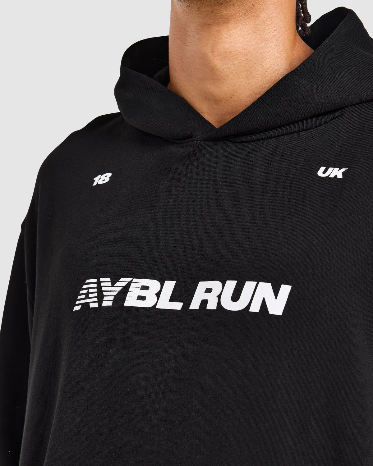 Run Graphic Hoodie - Zwart