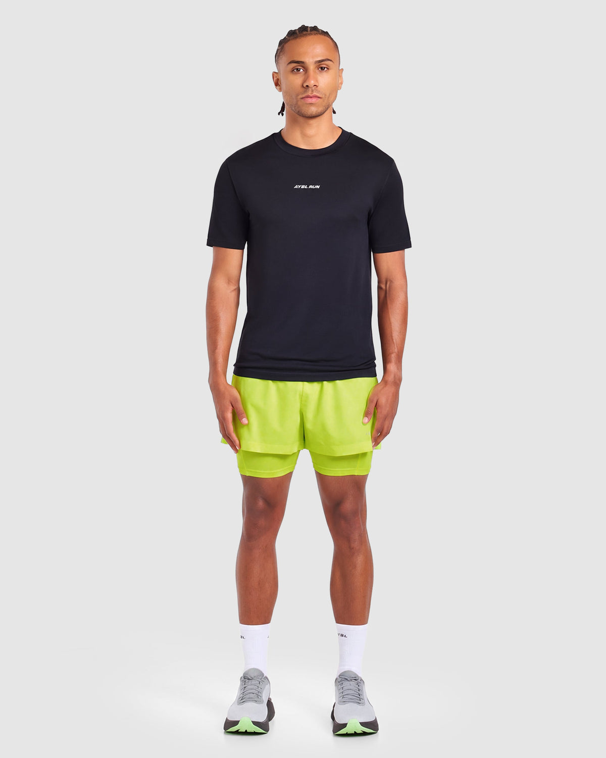 Run 2 in 1 Shorts - Neon Geel
