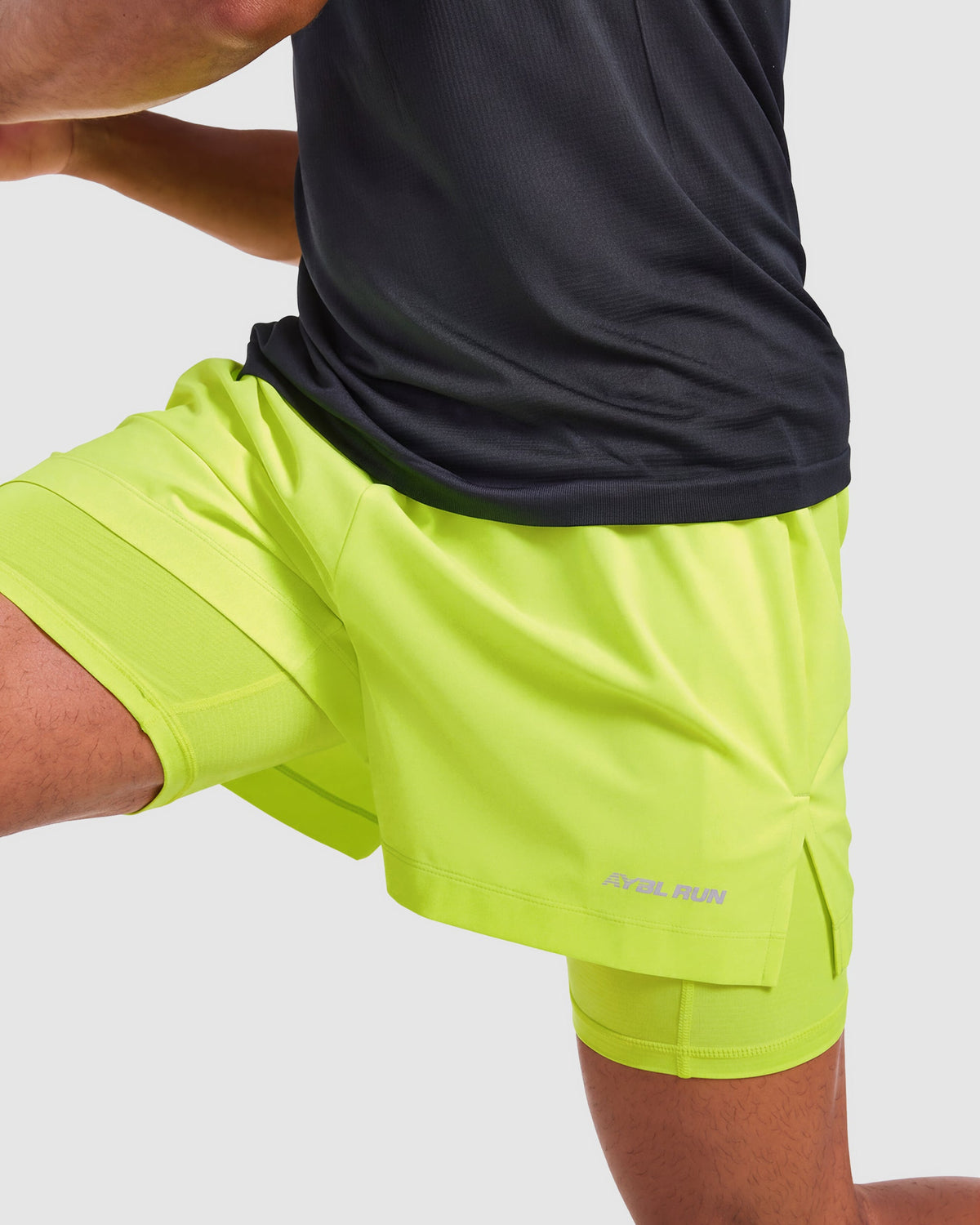 Run 2 in 1 Shorts - Neon Geel