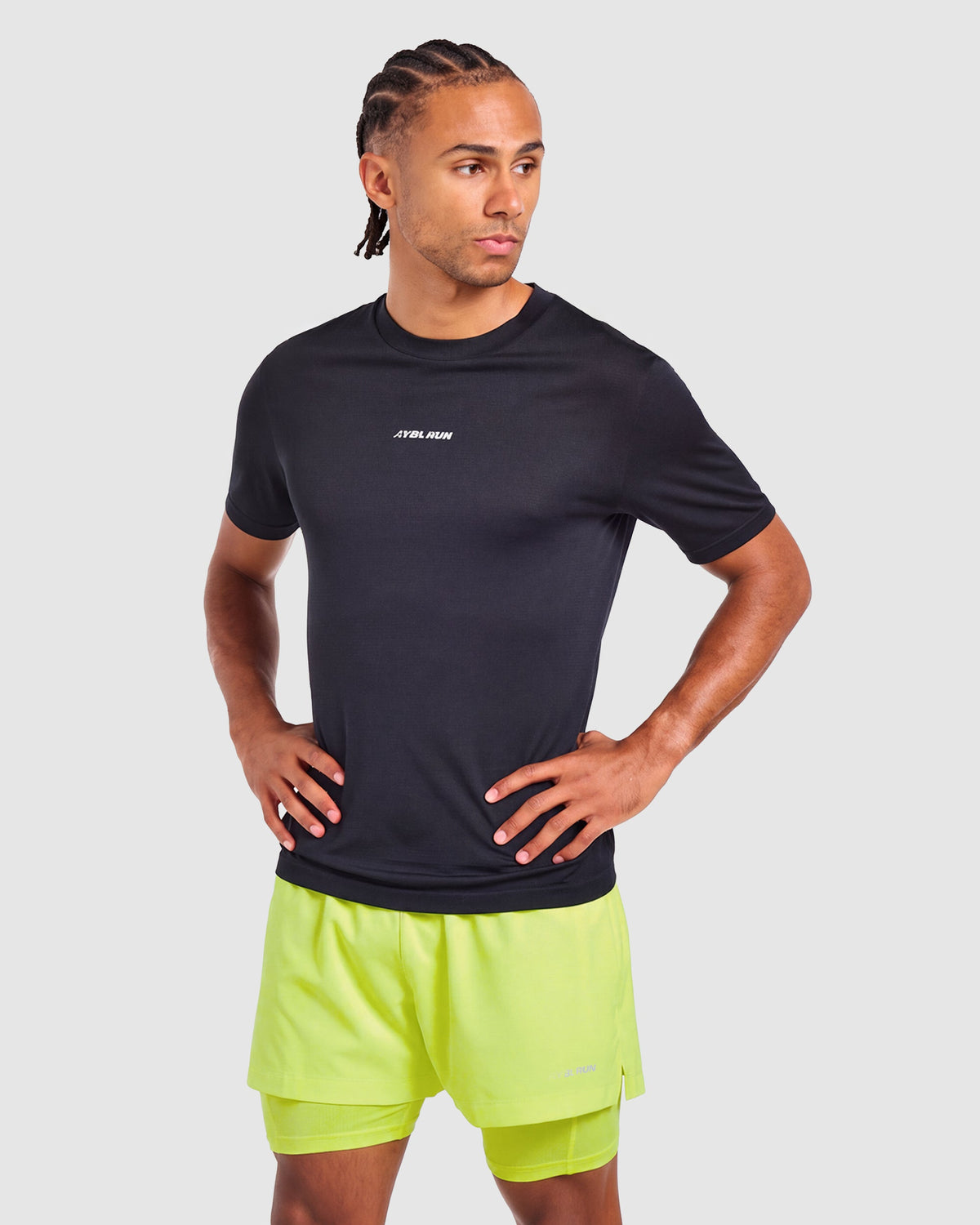 Run 2 in 1 Shorts - Neon Geel