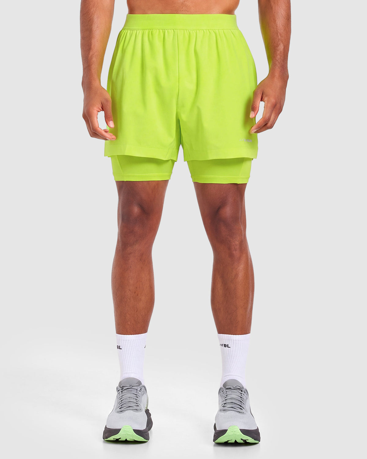 Run 2 in 1 Shorts - Neon Geel