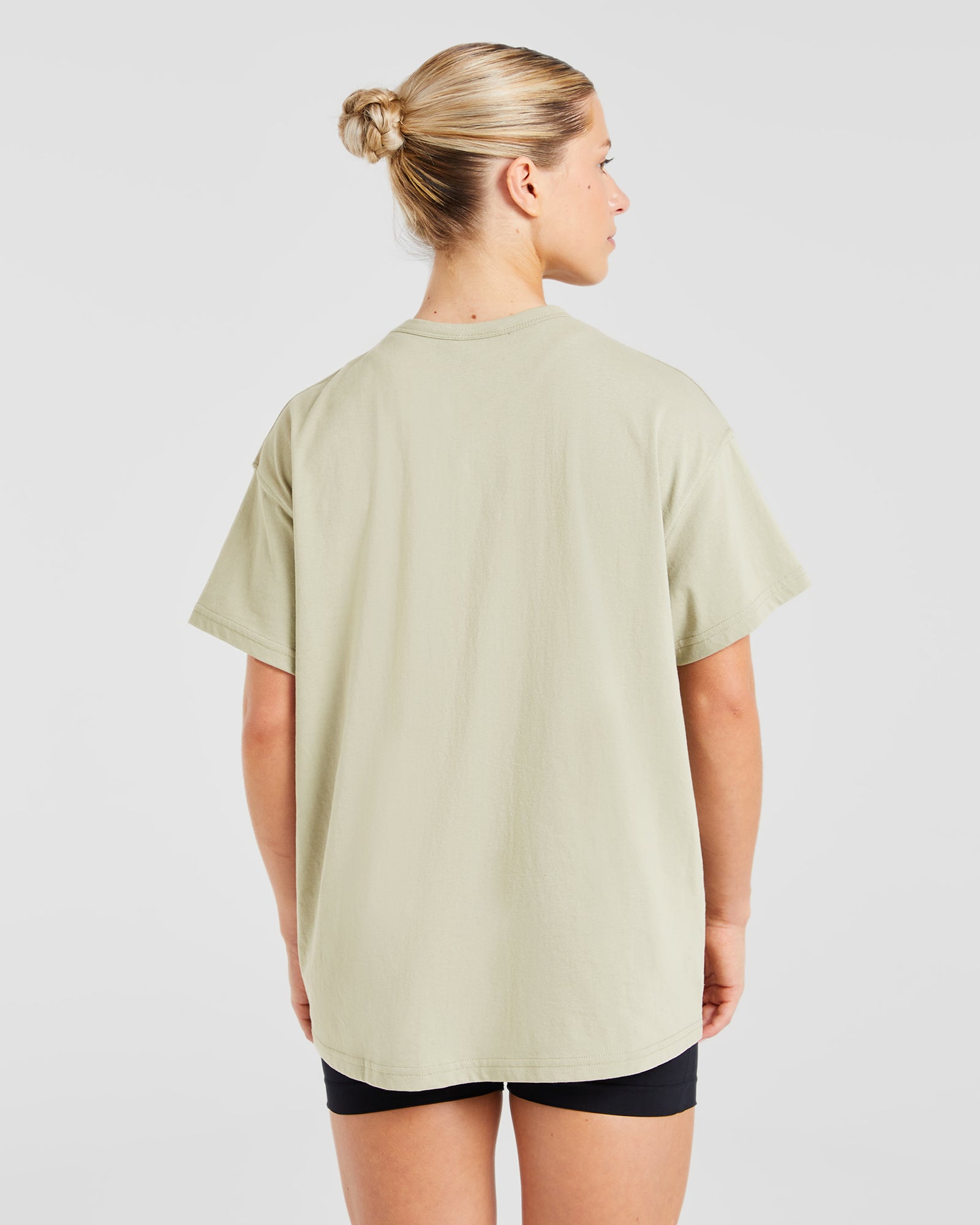 Varsity Oversized T Shirt - Olive Groen