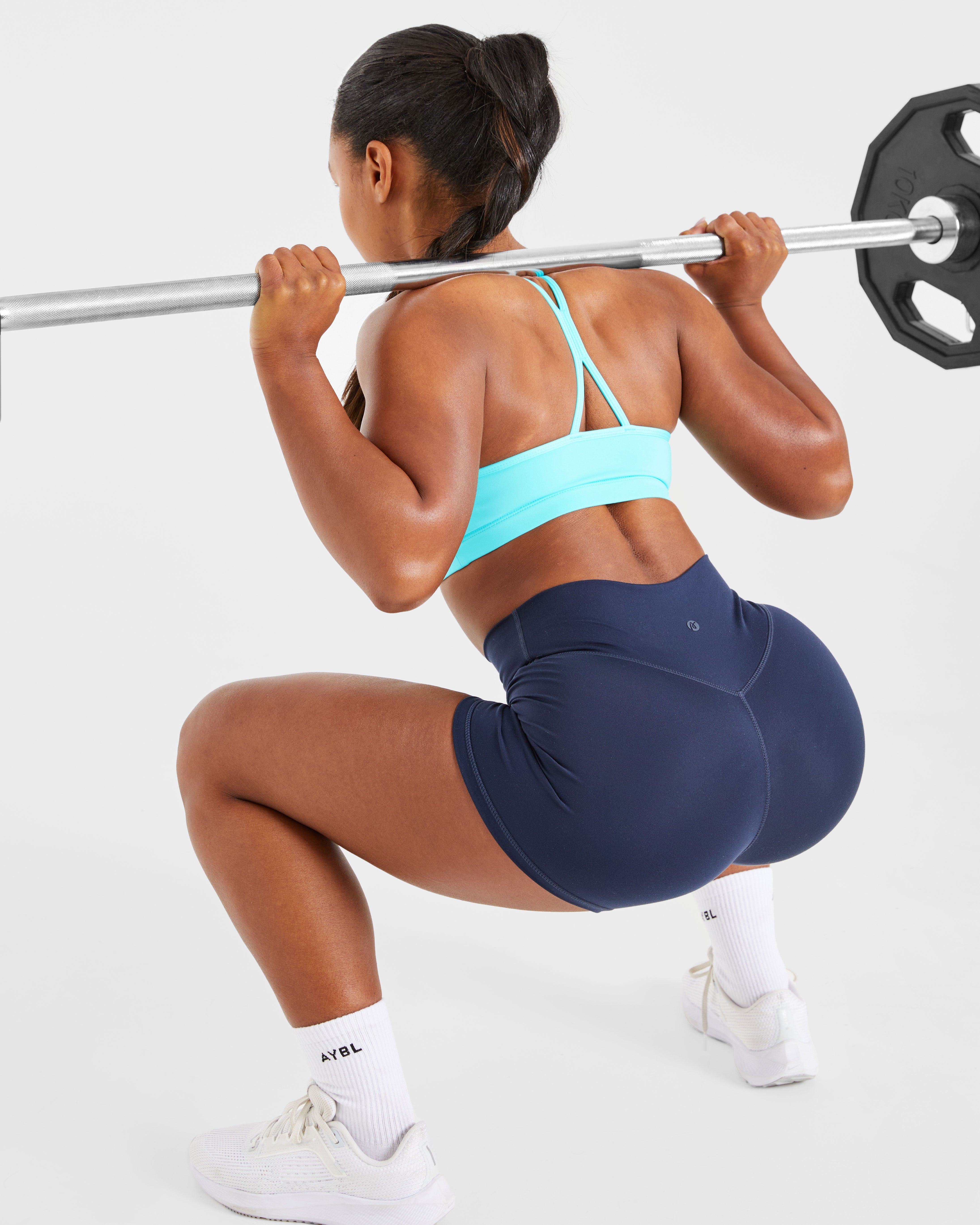 Essential Ruched Sports Bra - Aqua Blauw
