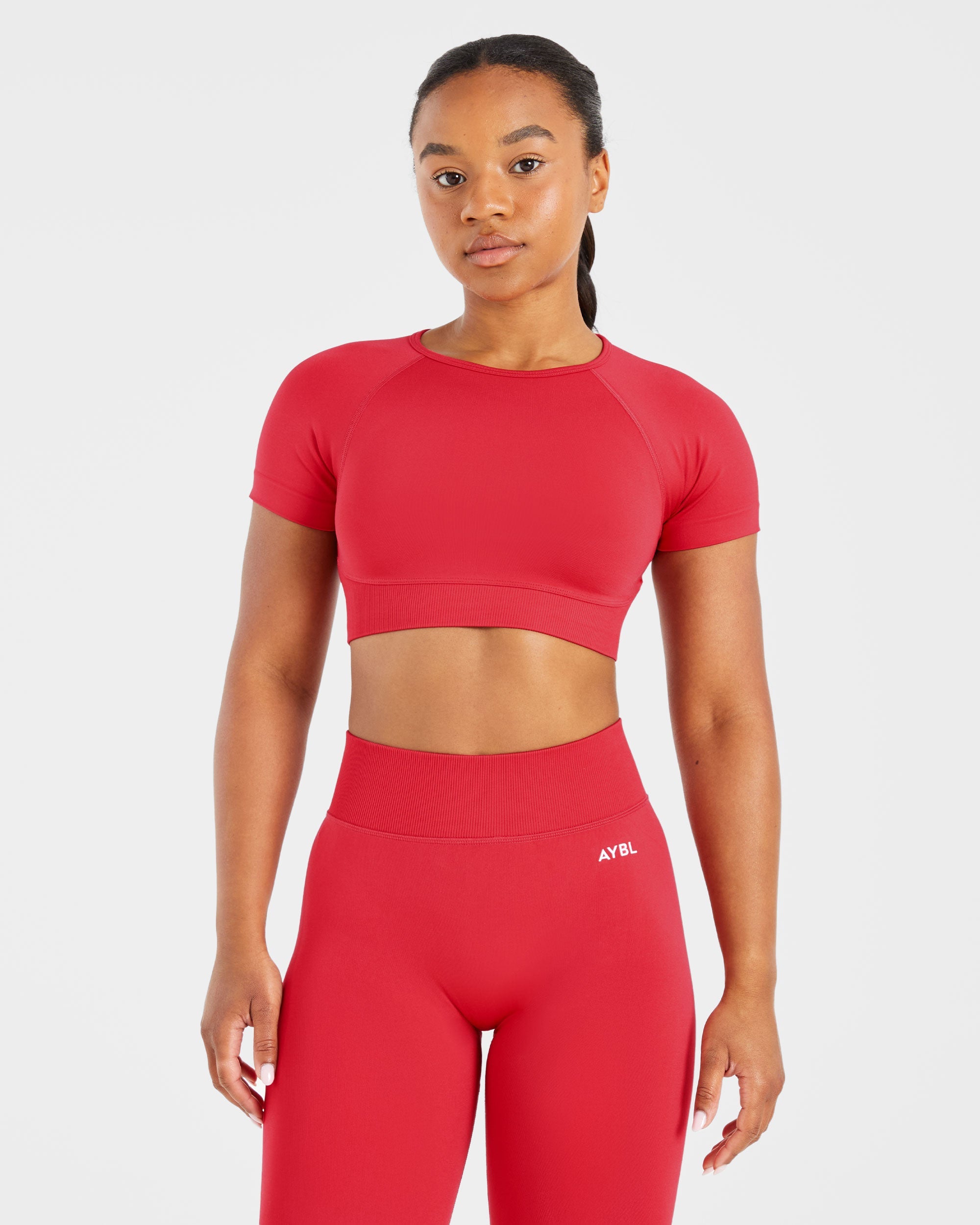 Adapt Seamless Crop Top - Salsa Rood