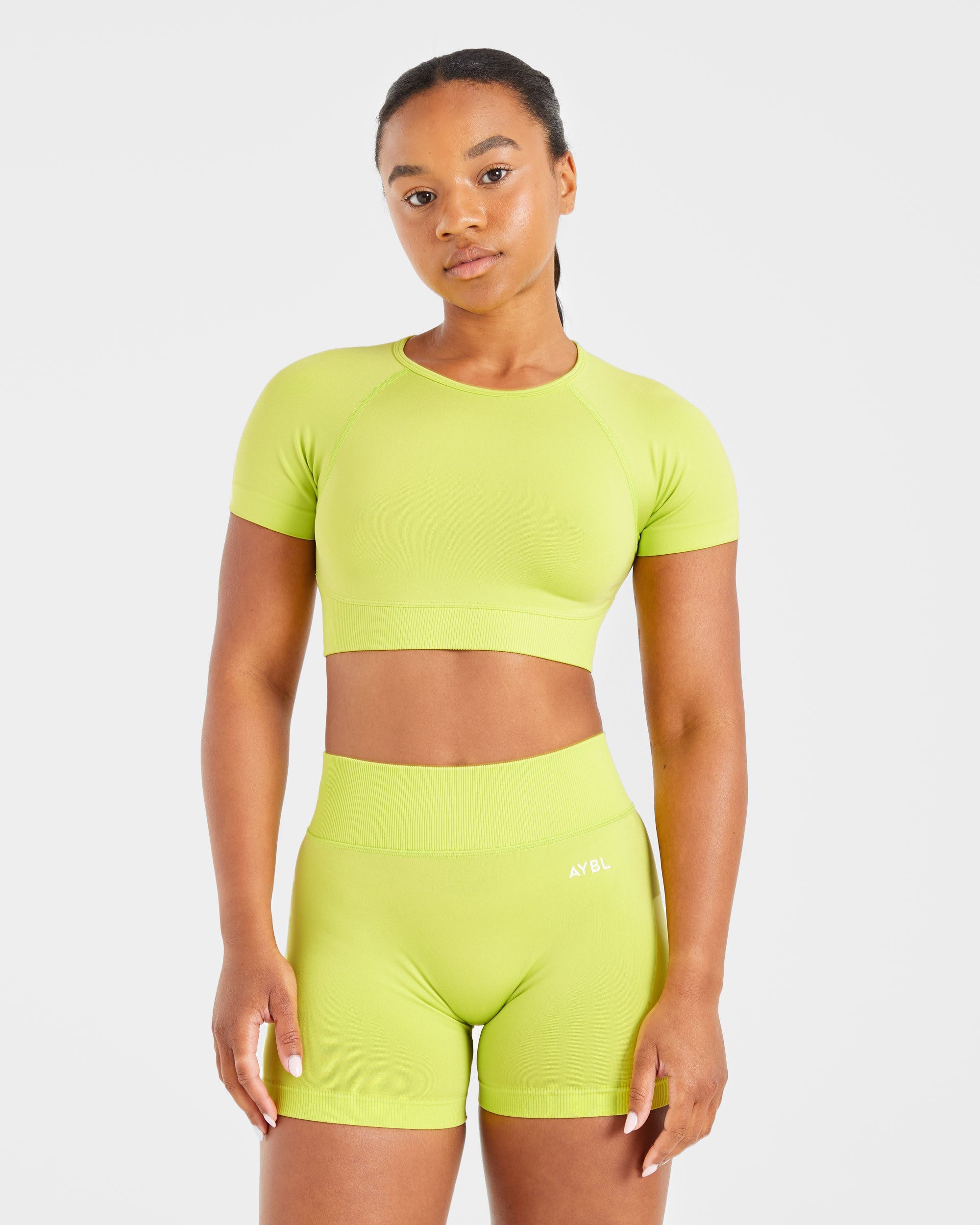 Adapt Seamless Crop Top - Lime Groen