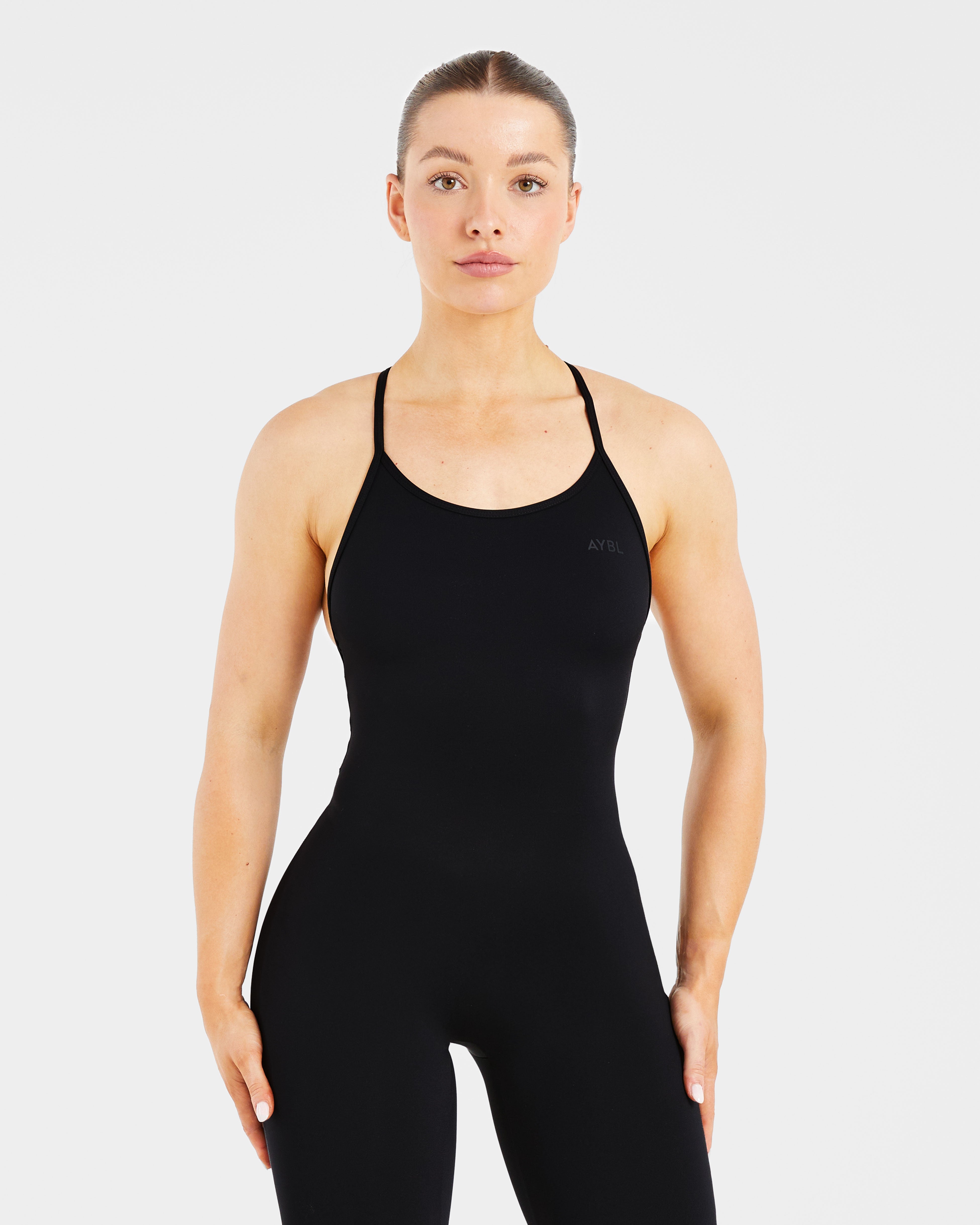 Sculpt Backless Flared All In One - Zwart