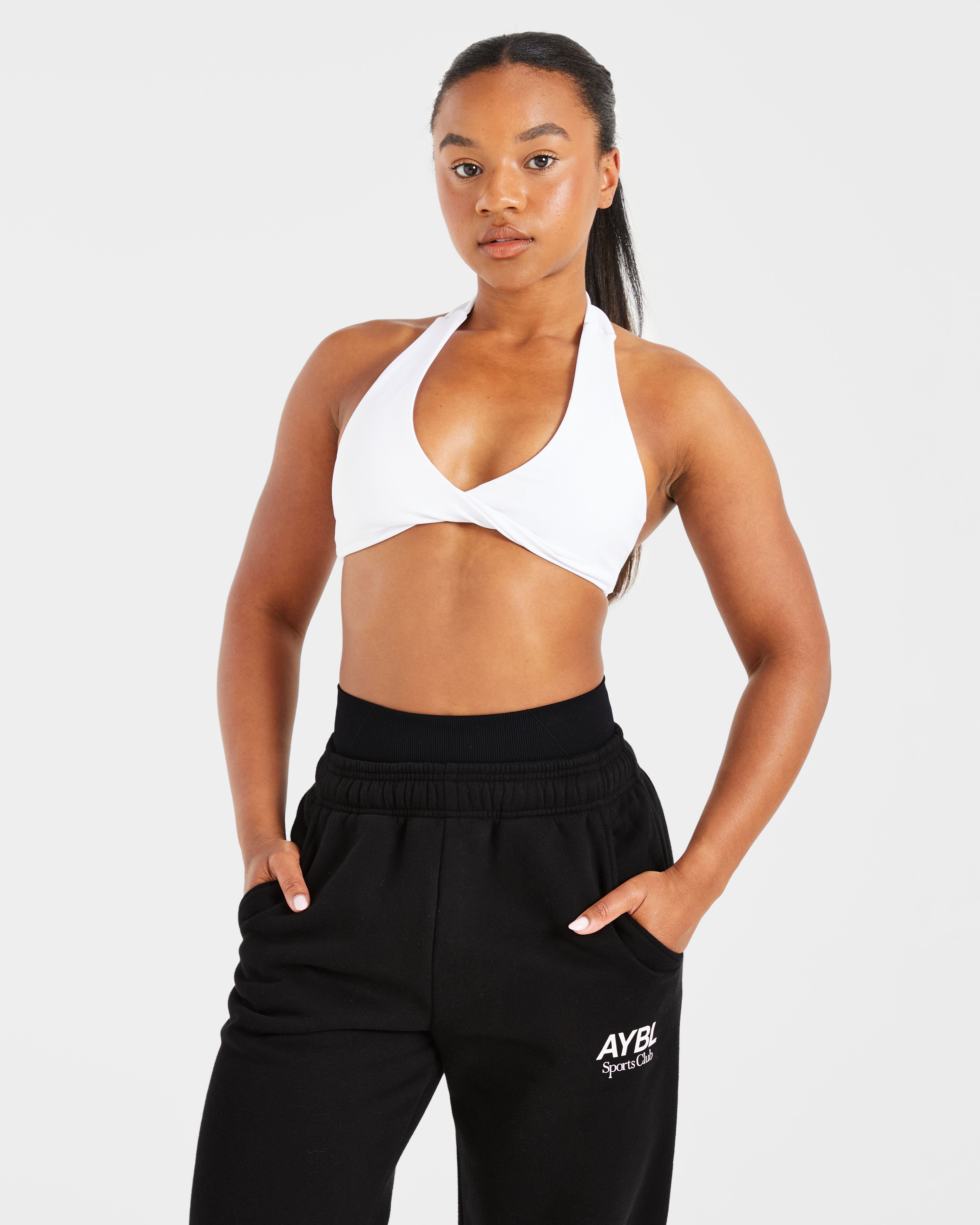 Essential Halterneck Sports Bra - Wit