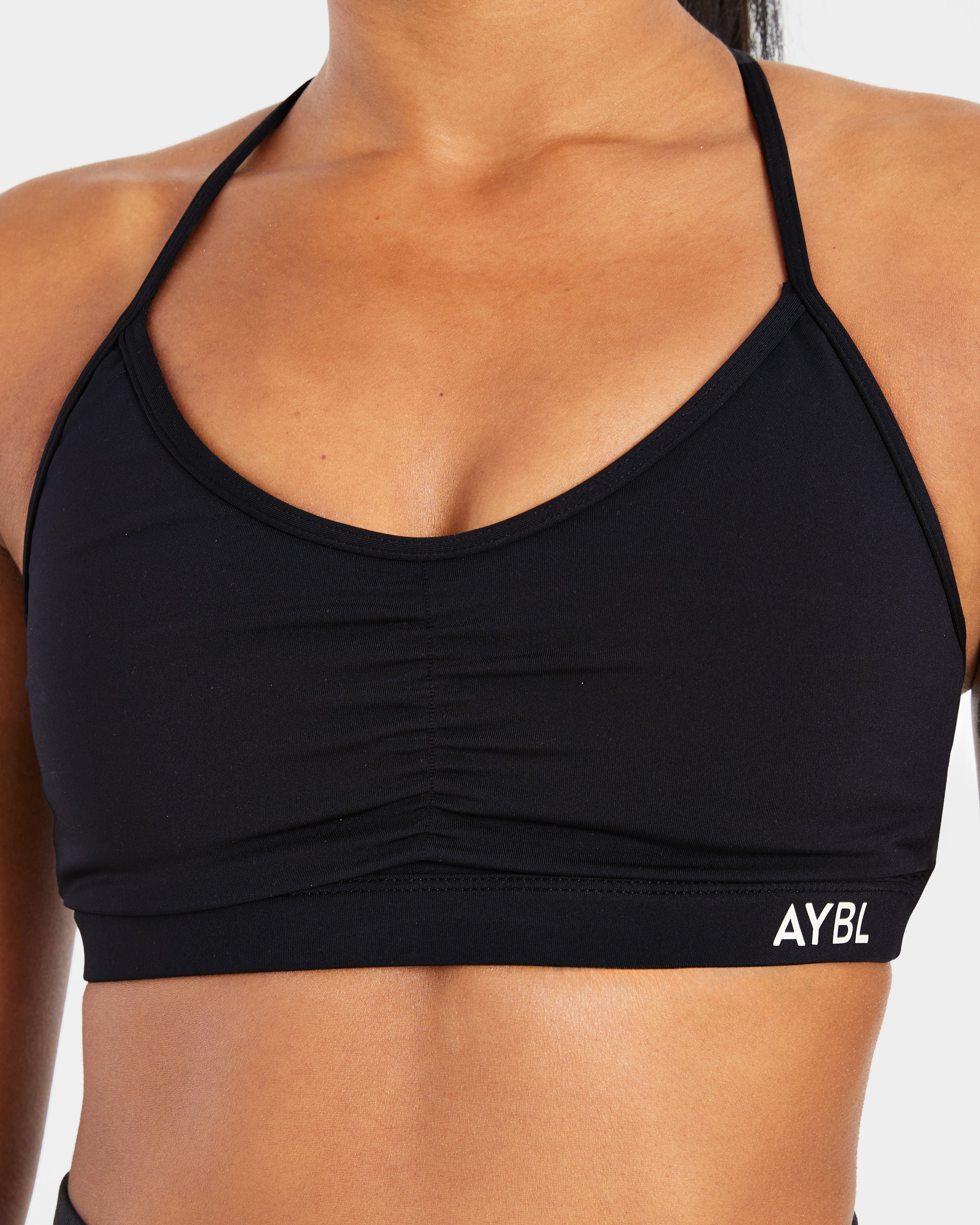 Essential Ruched Sports Bra - Zwart