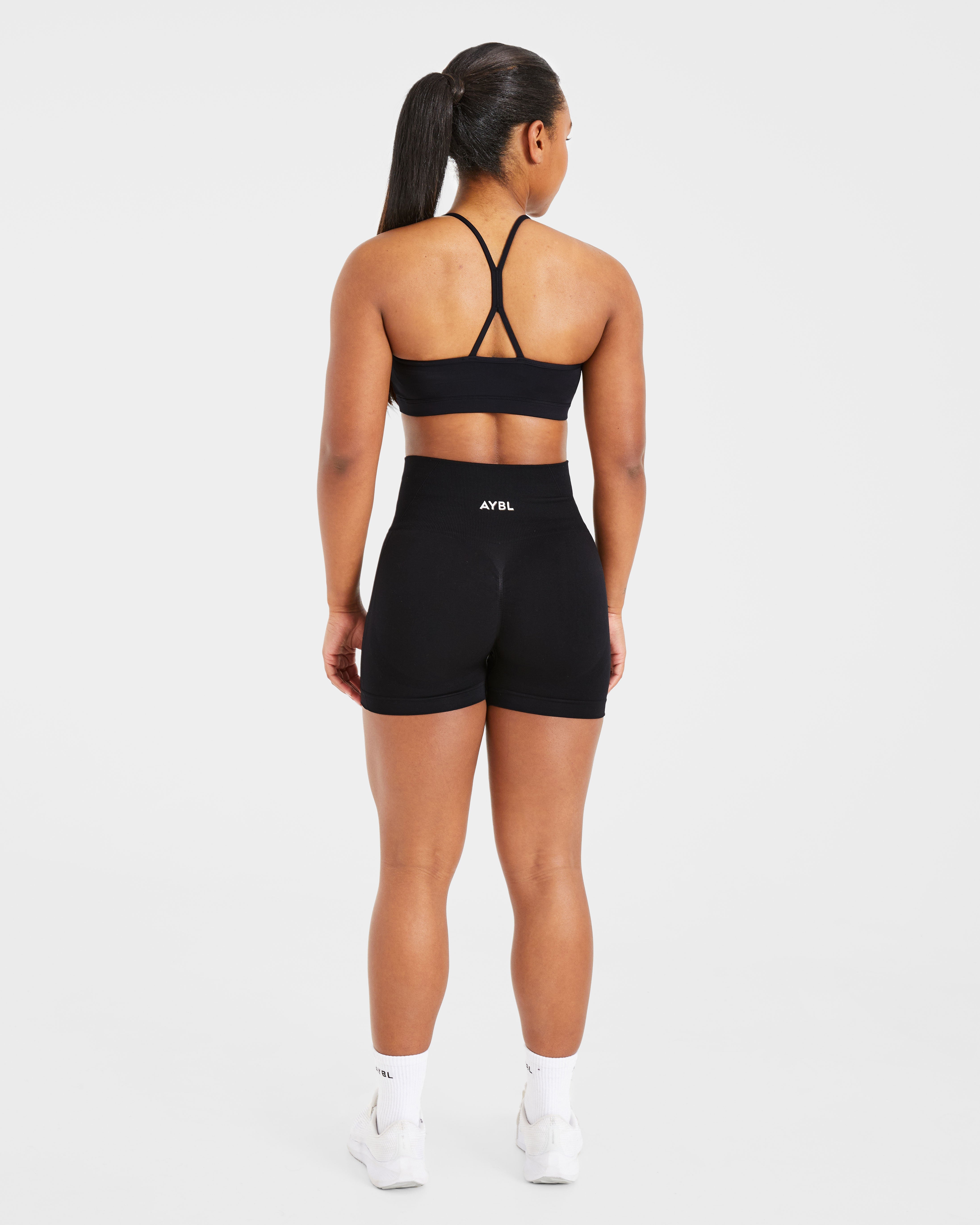 Essential Ruched Sports Bra - Zwart