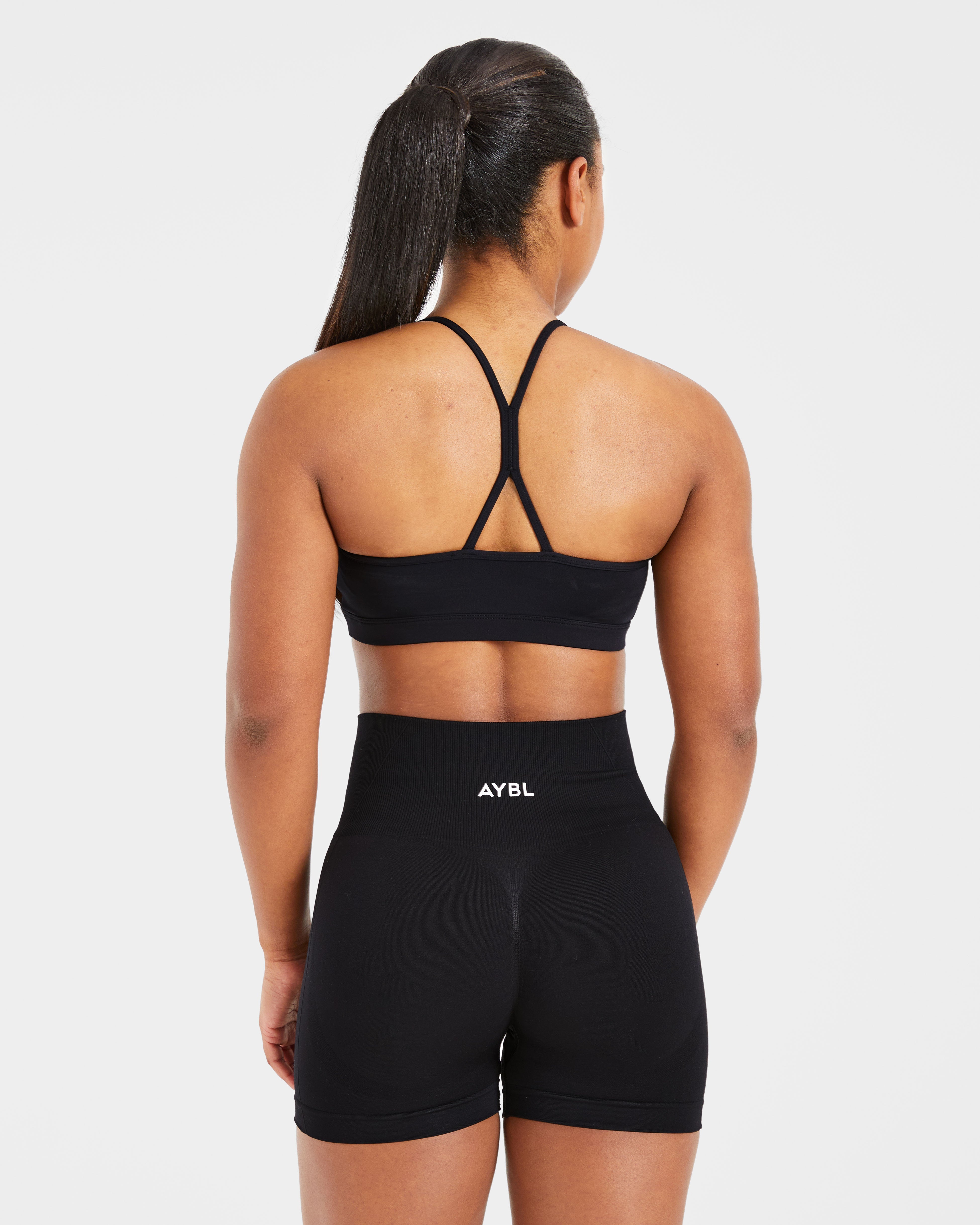 Essential Ruched Sports Bra - Zwart