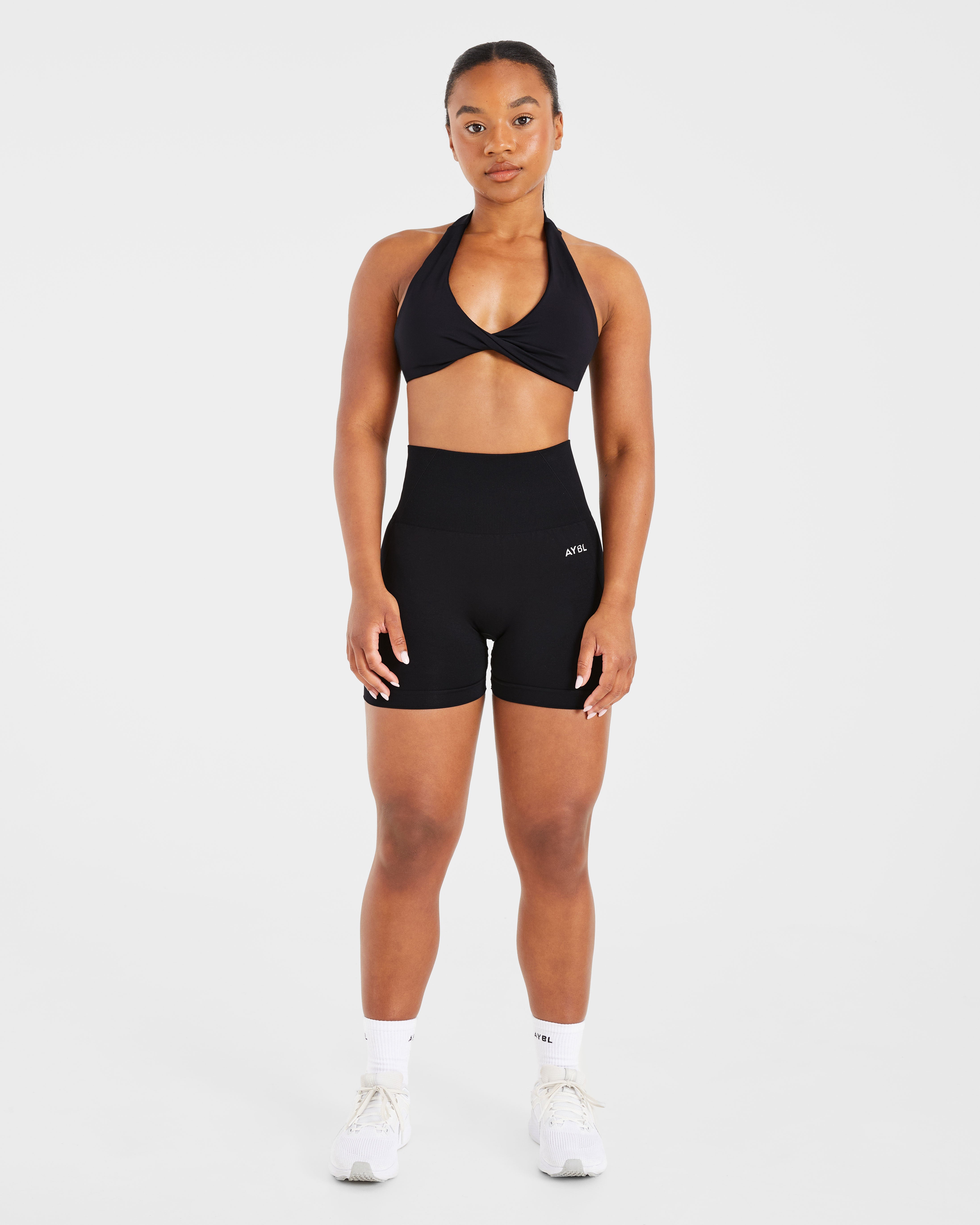 Essential Halterneck Sports Bra - Zwart