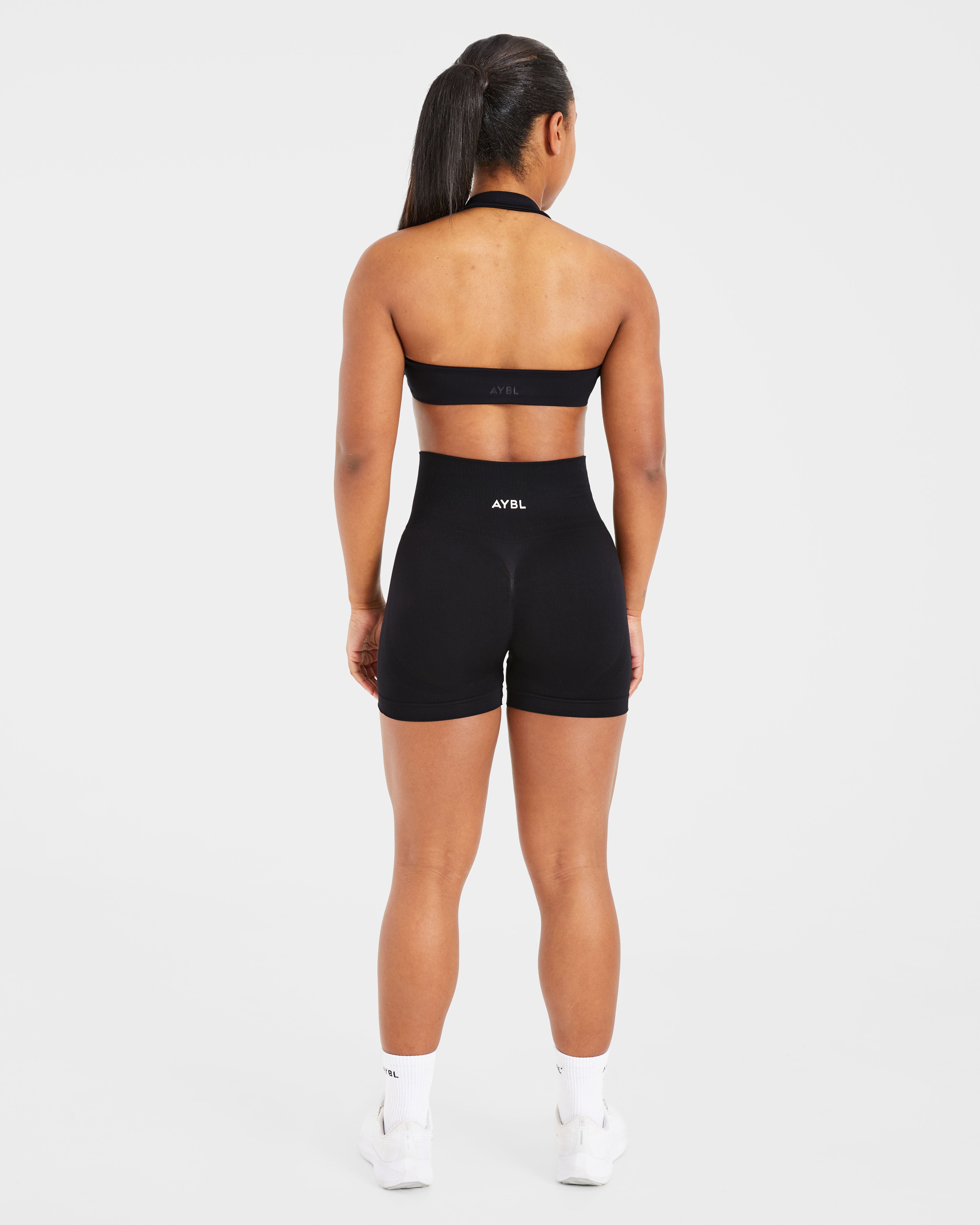 Essential Halterneck Sports Bra - Zwart