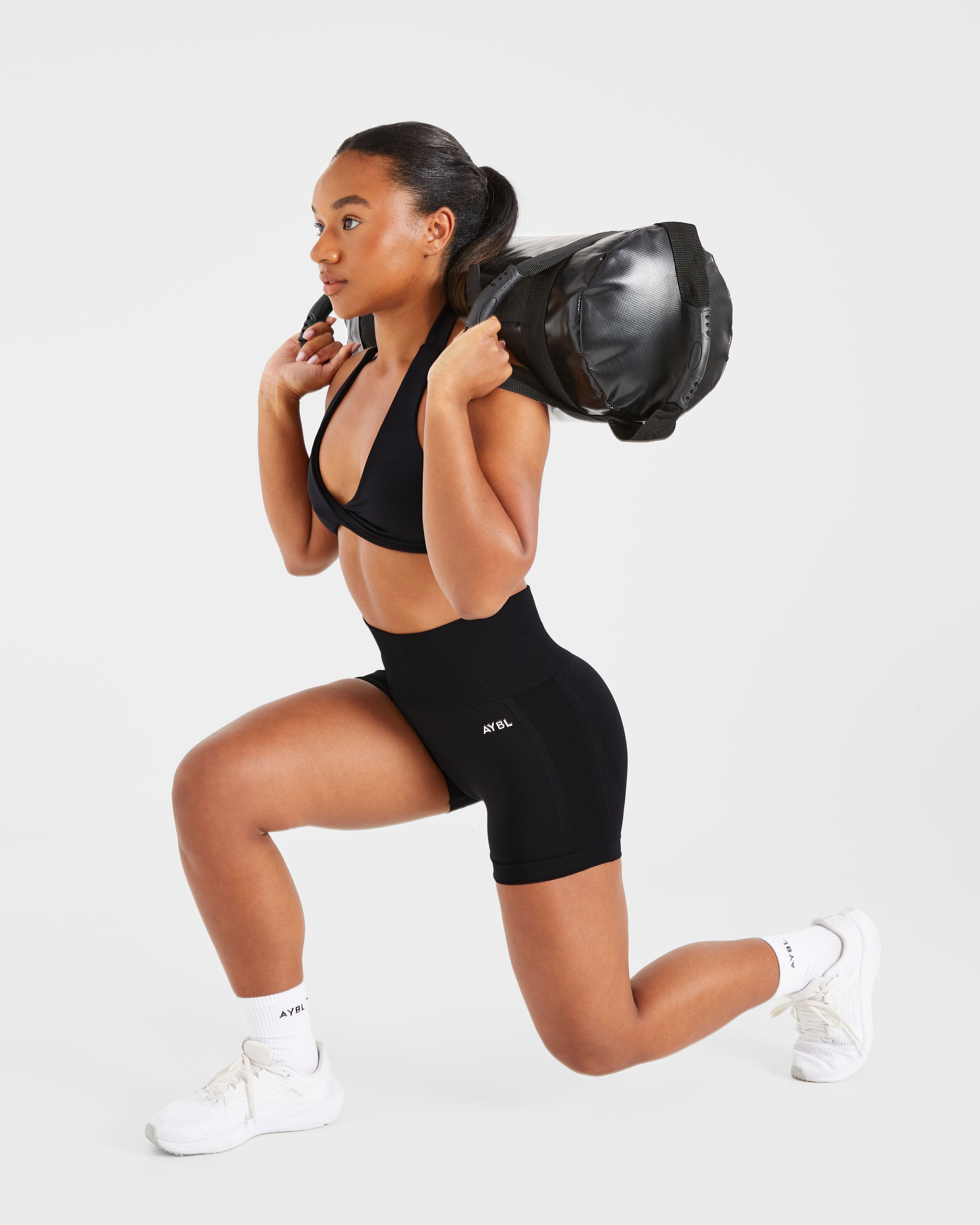 Essential Halterneck Sports Bra - Zwart