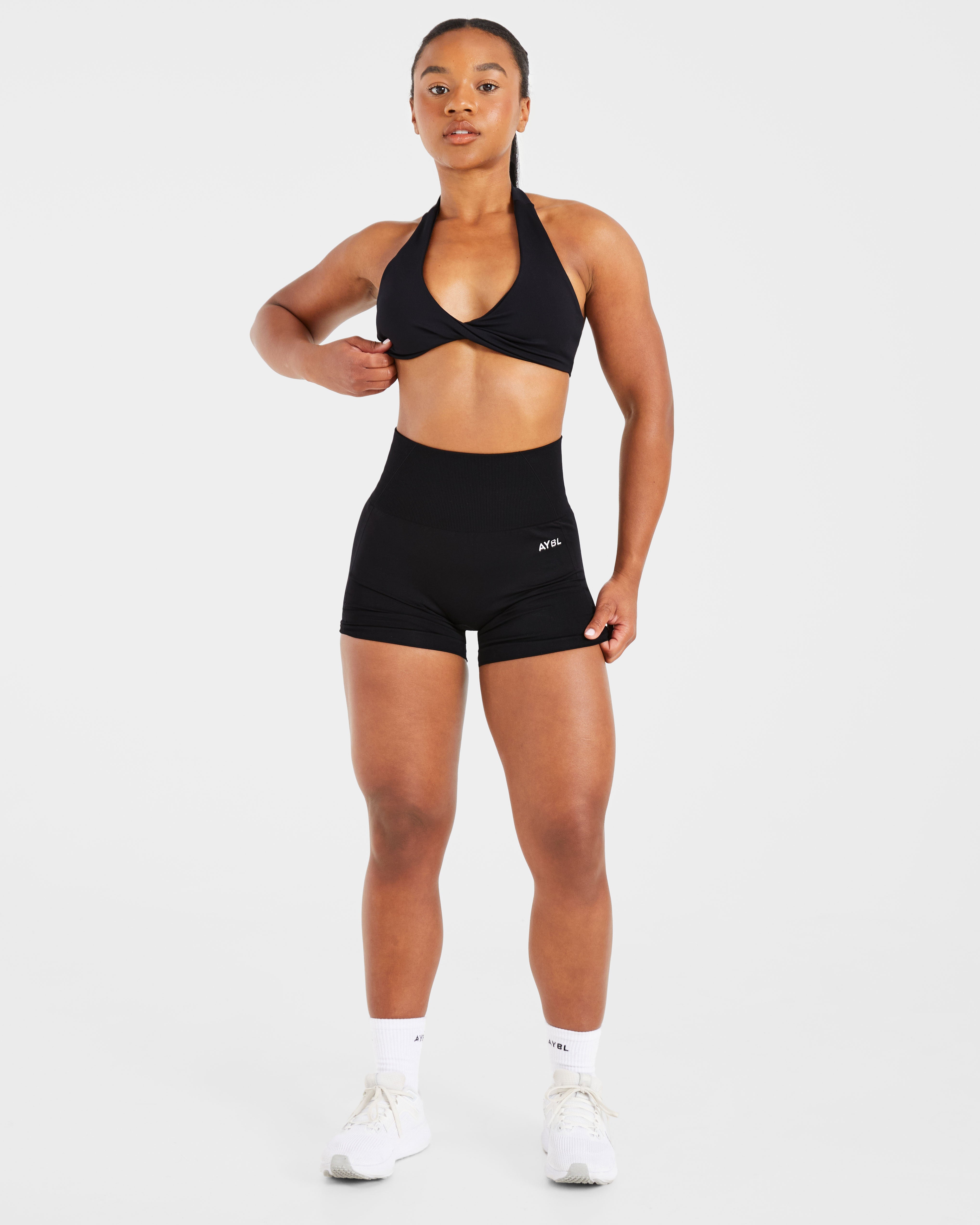 Essential Halterneck Sports Bra - Zwart