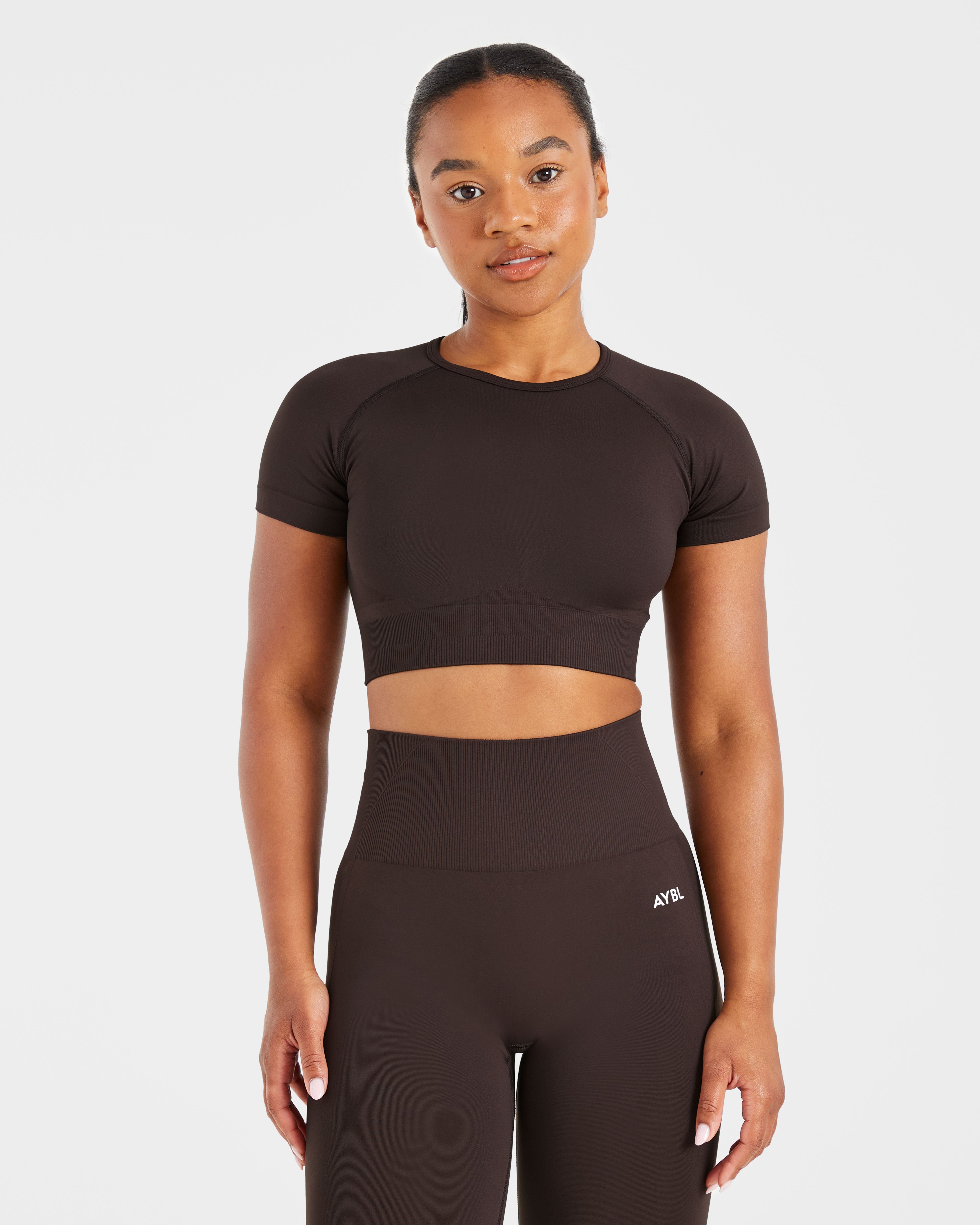 Empower Seamless Crop Top - Cocoa Bruin